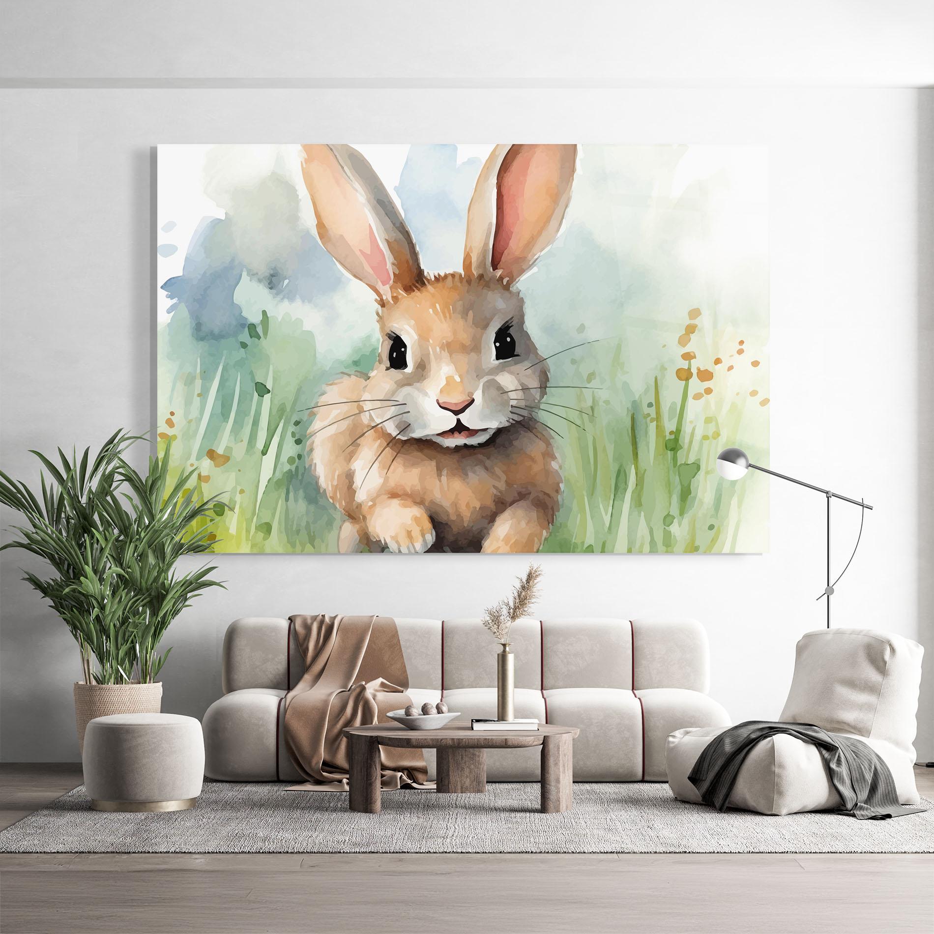 Glasbild Brown Cream Bunny mockup 9