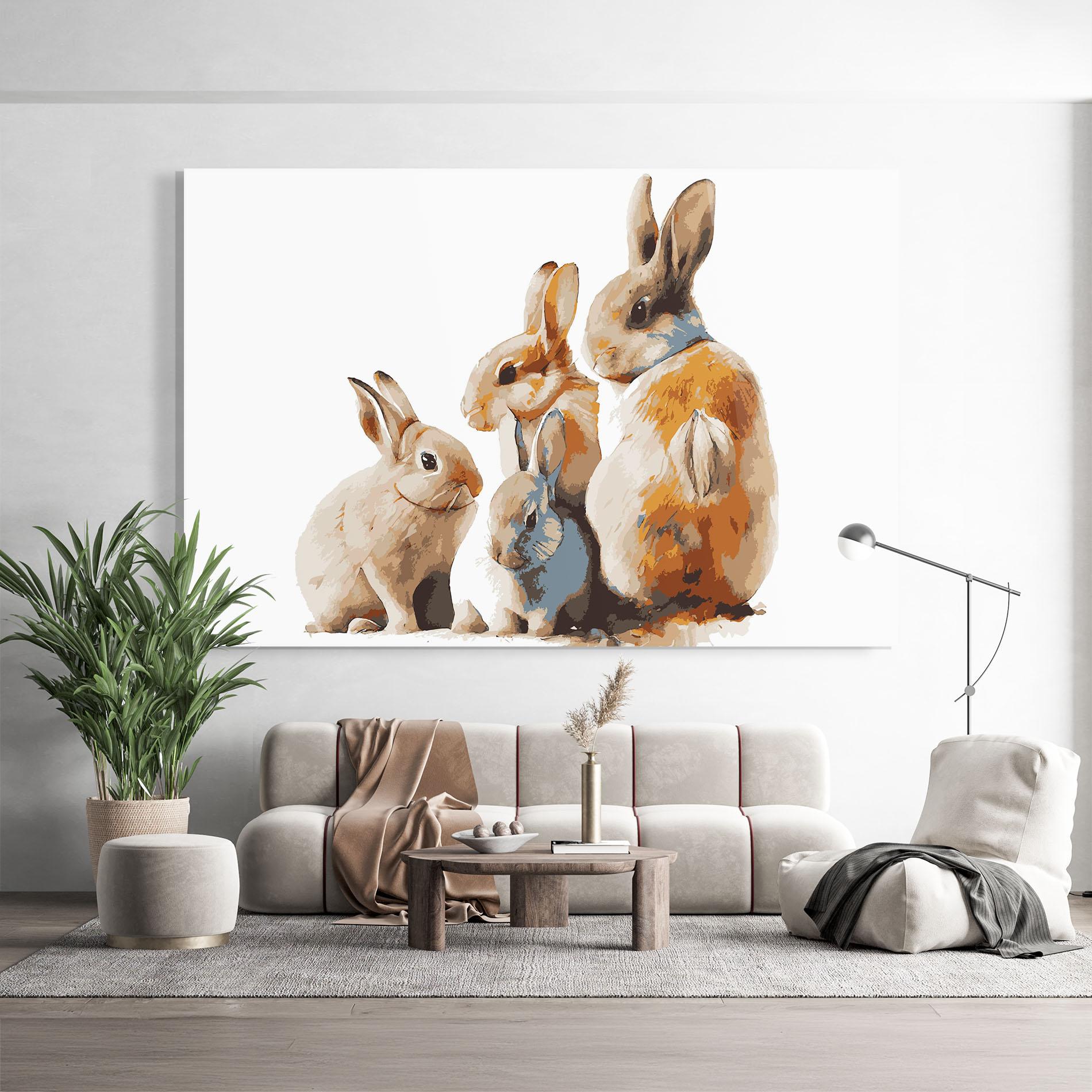 Glasbild Bunny Family mockup 9