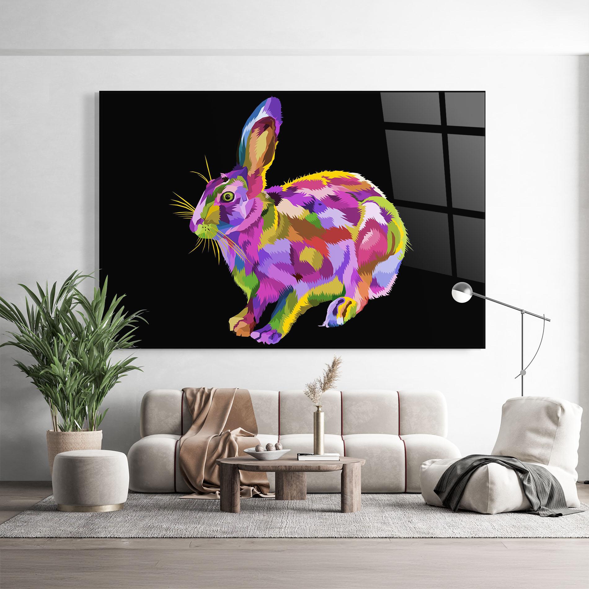 Glasbild Colorful Bunny mockup 9
