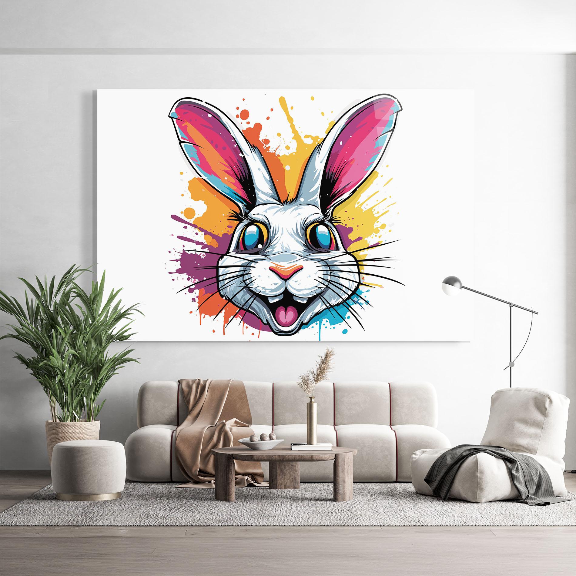 Glasbild Crazy Bunny mockup 9