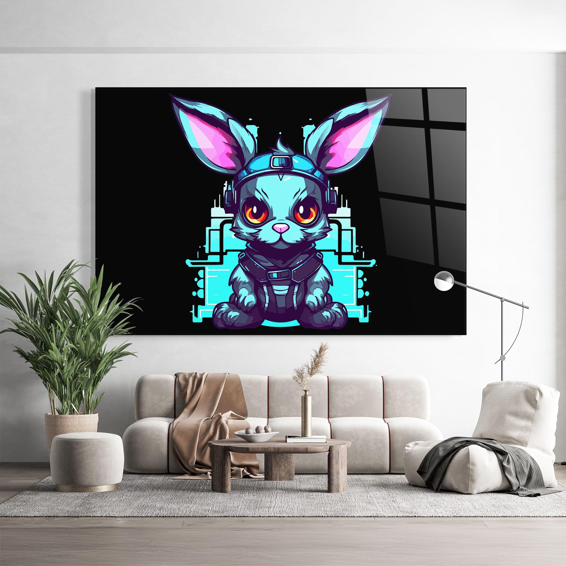 Glasbild Cyberpunk Rabbit mockup 9