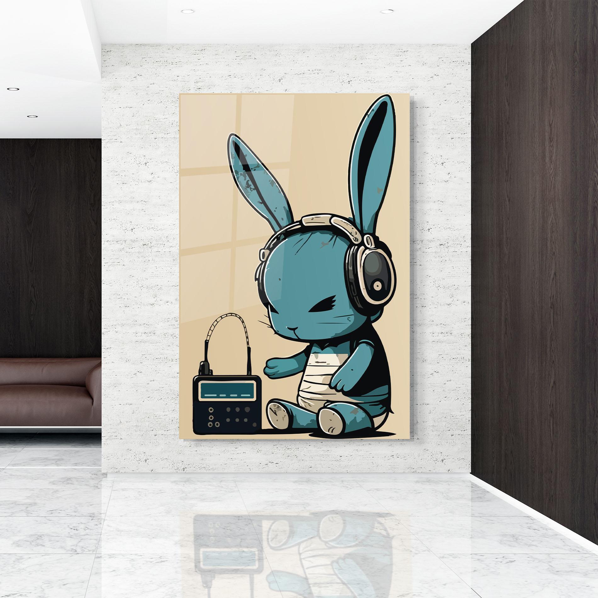 Glasbild Blue Baby Bunny mockup 9