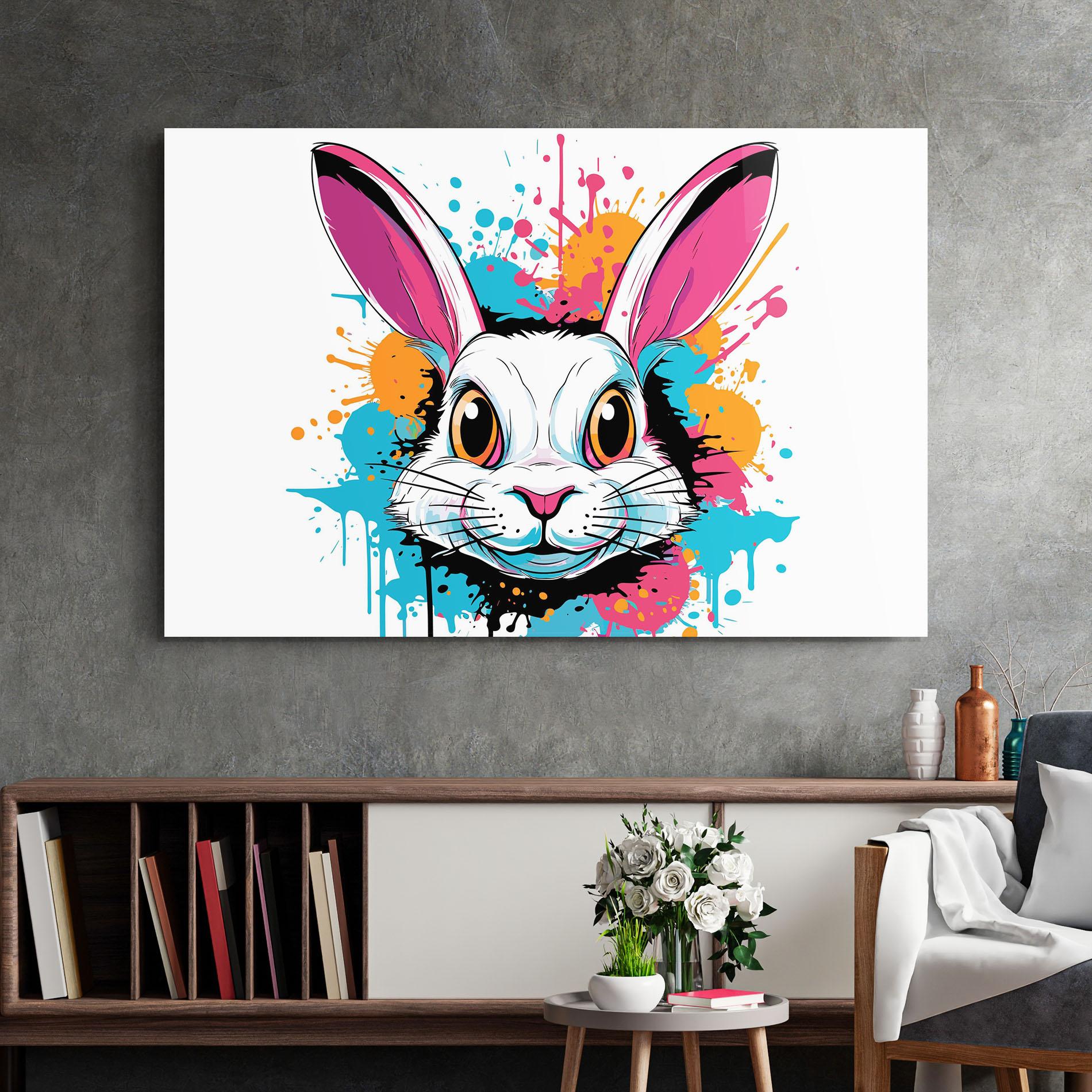 Glasbild Angry Bunny mockup 2