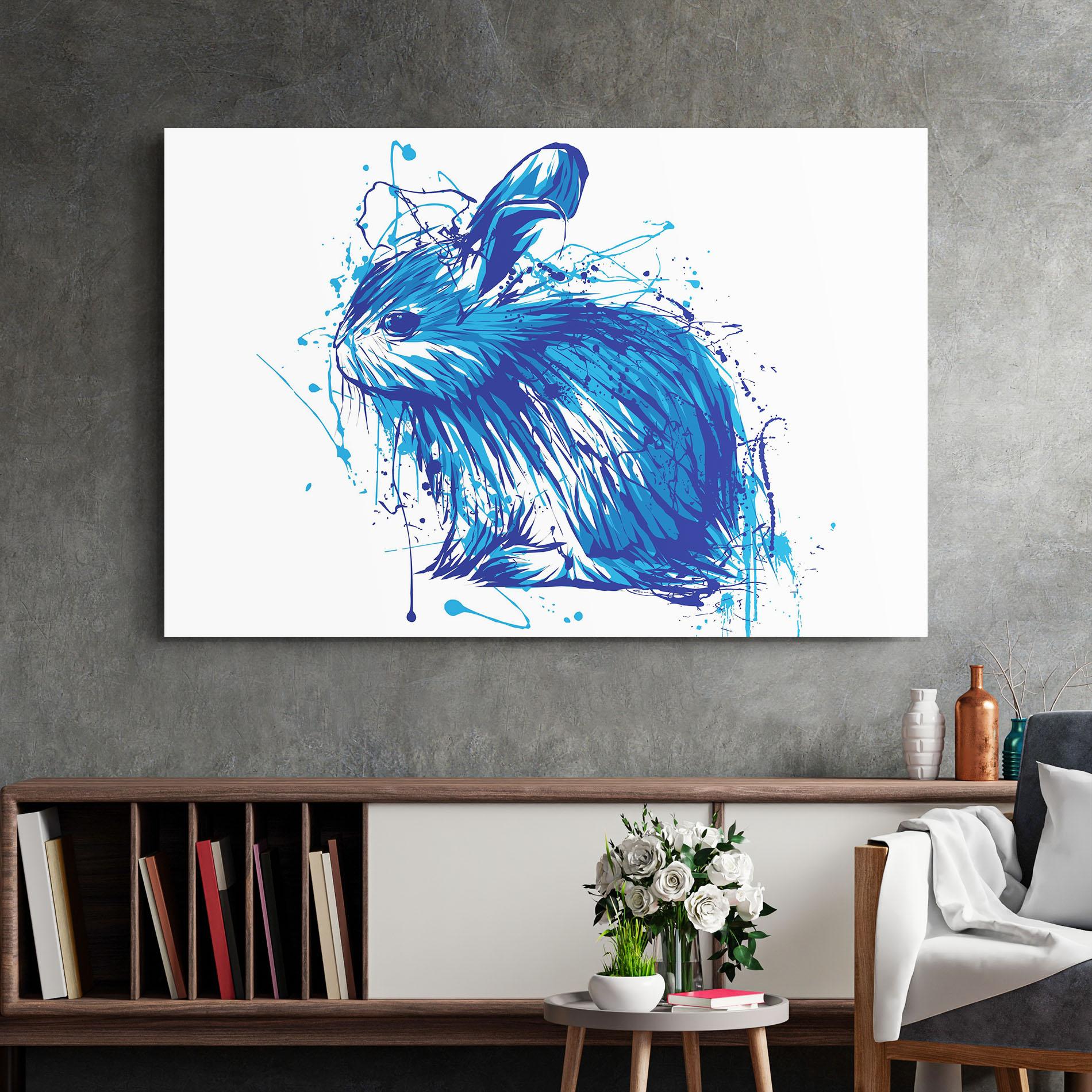 Glasbild Blue Bunny mockup 2