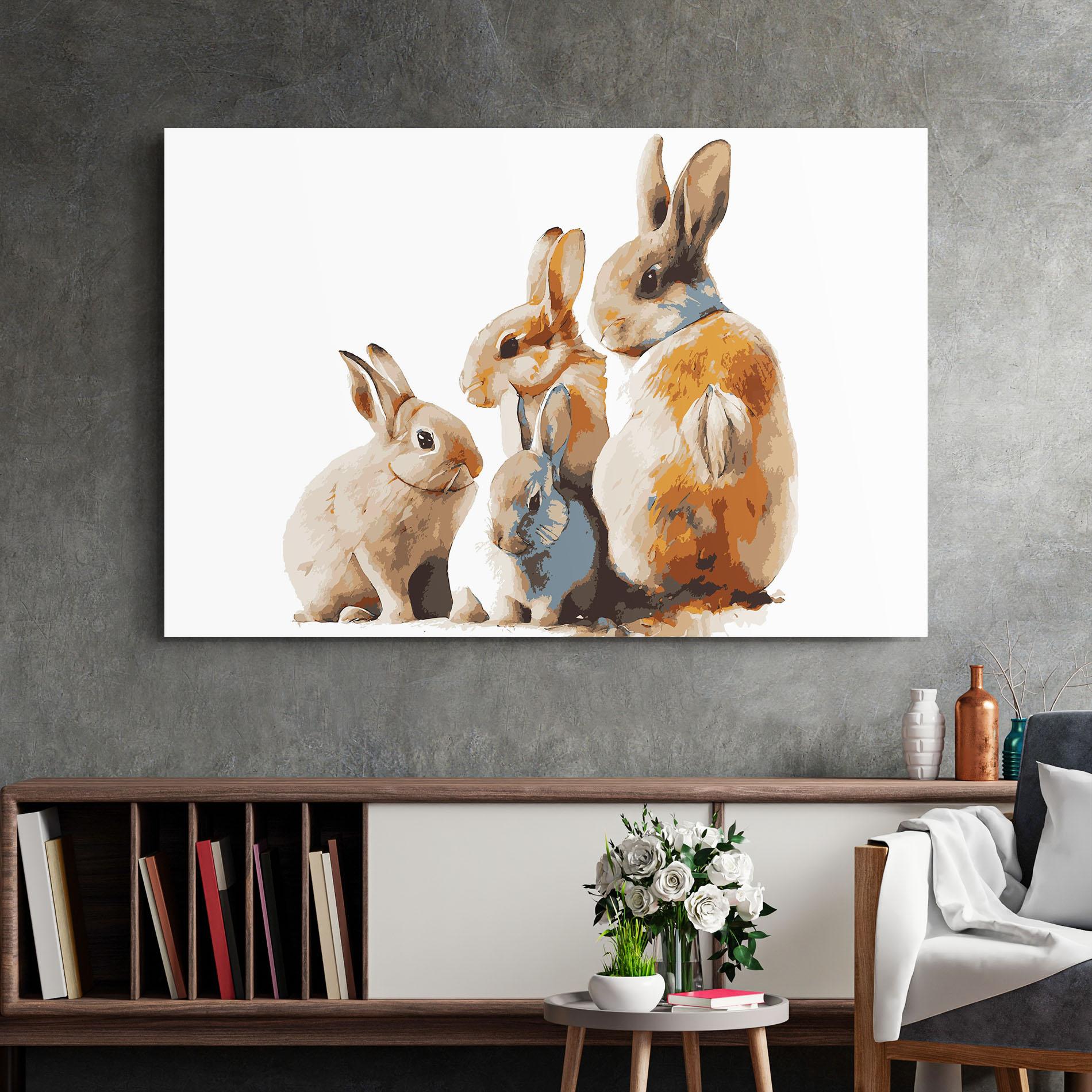 Glasbild Bunny Family mockup 2
