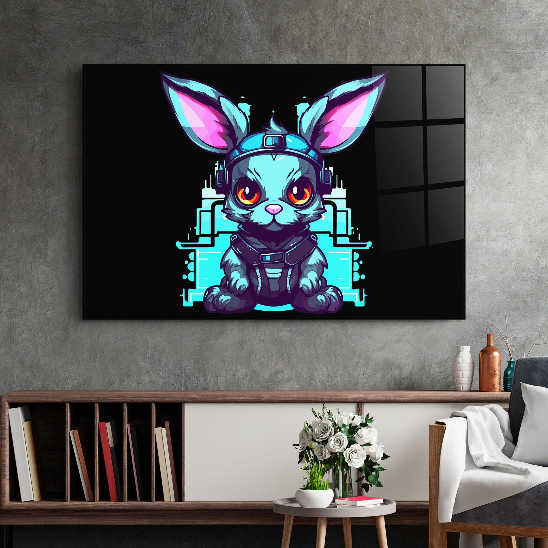 Glasbild Cyberpunk Rabbit mockup 2