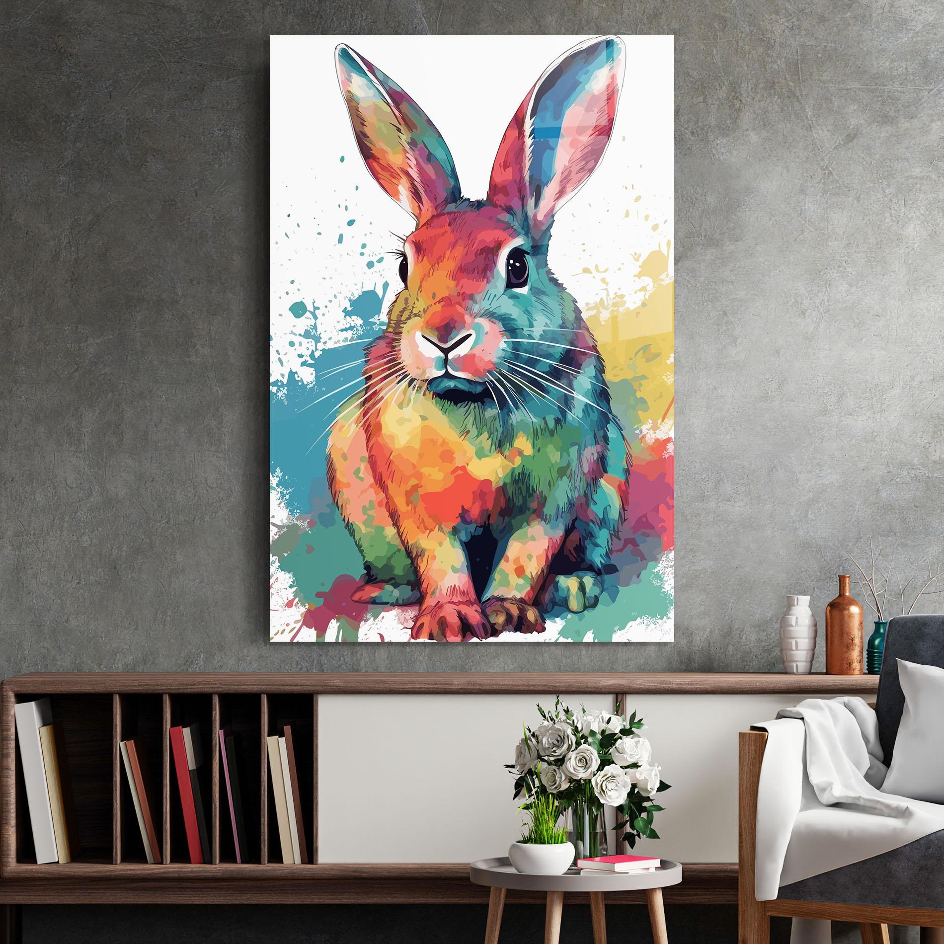 Glasbild Brush Rabbit mockup 2