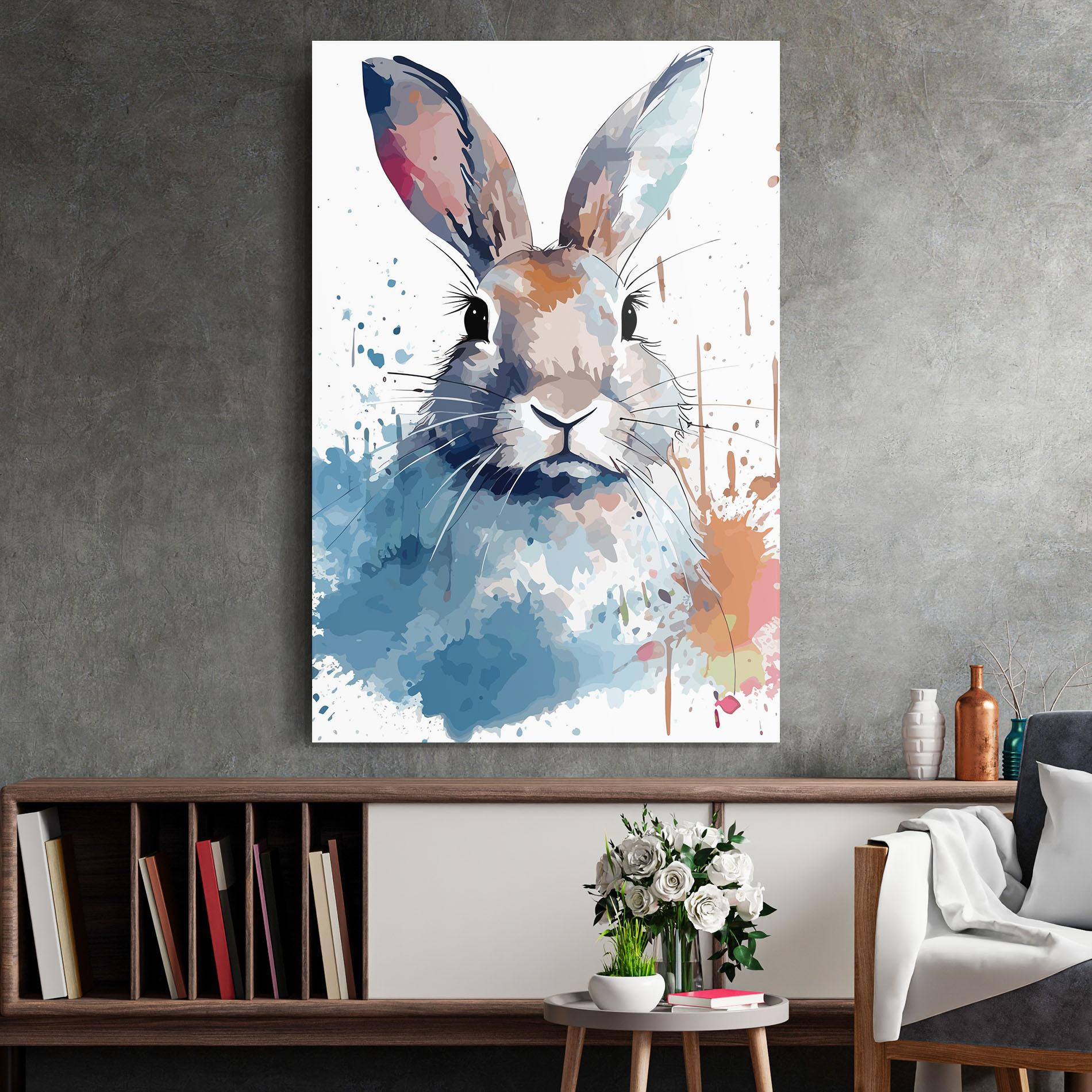 Glasbild Bunny Art Splash mockup 2