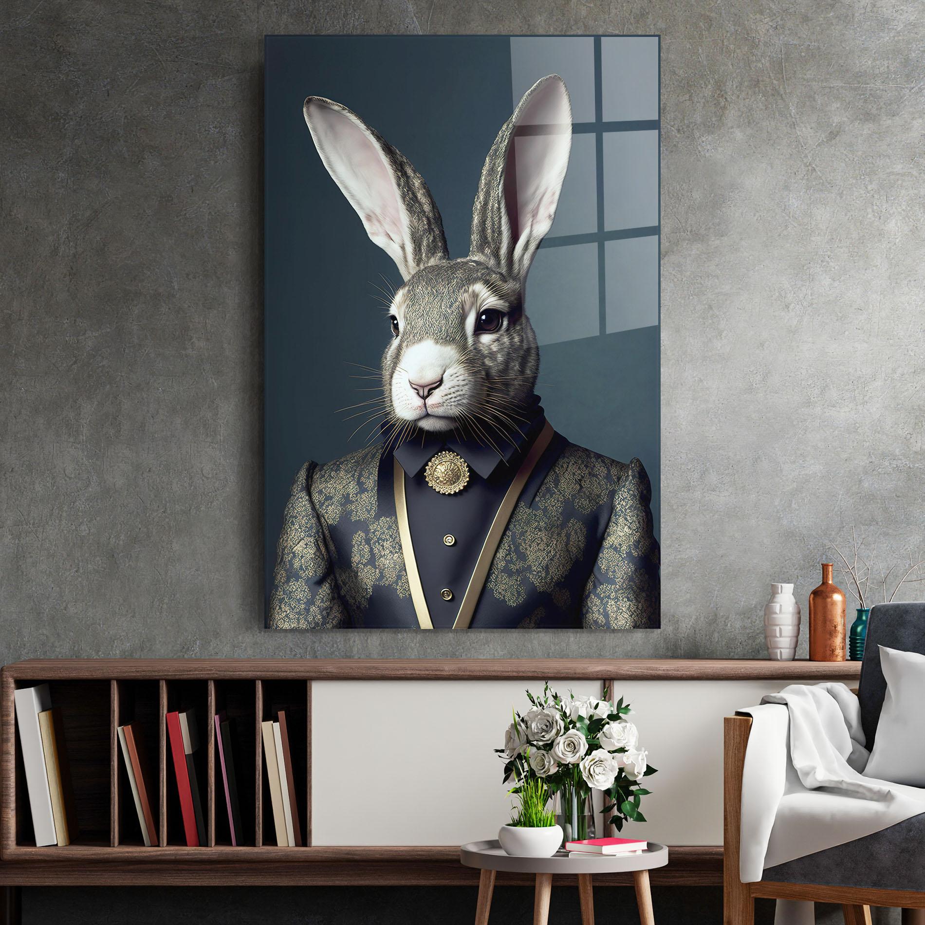 Glasbild Elegant Rabbit mockup 2