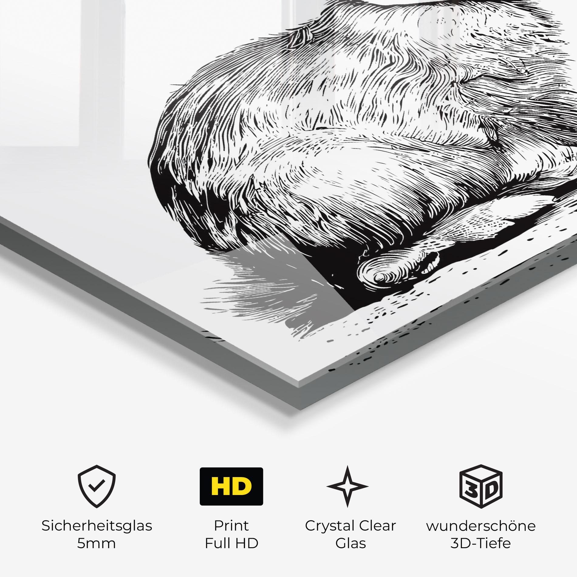 Glasbild Bunny Black Lines mockup 3