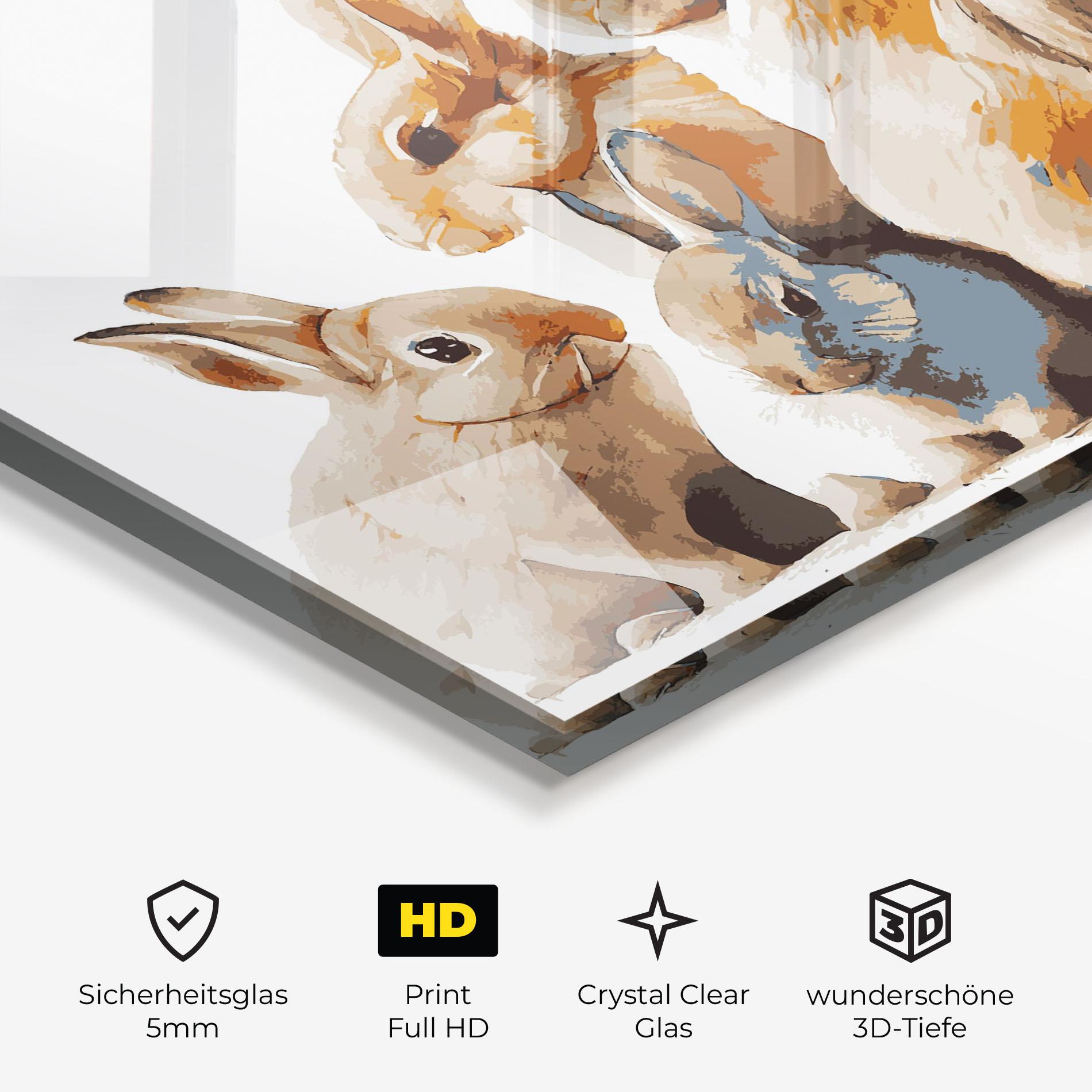 Glasbild Bunny Family mockup 3