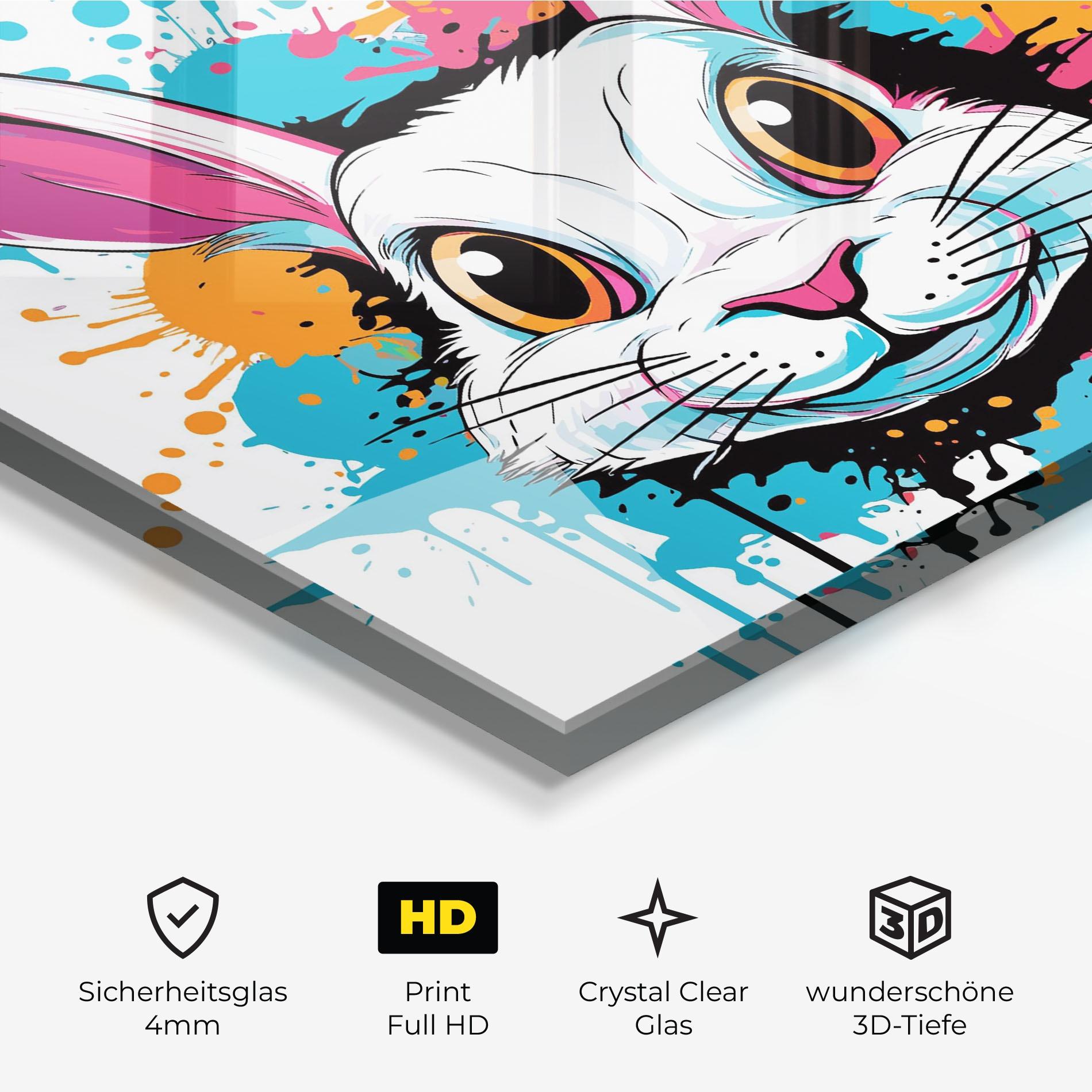 Glasbild Angry Bunny mockup 3