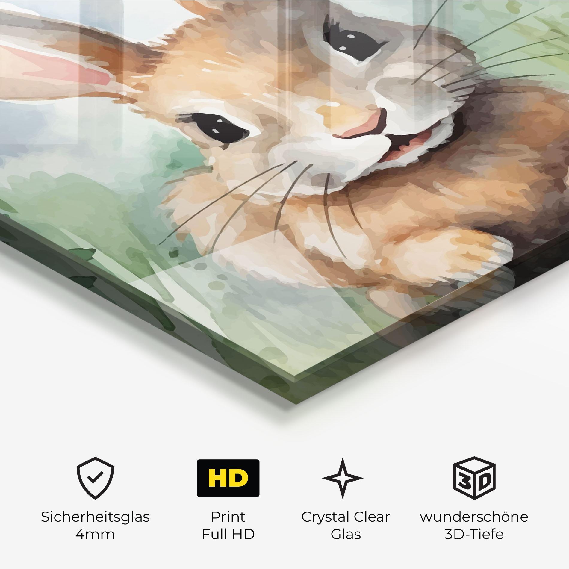 Glasbild Brown Cream Bunny mockup 3