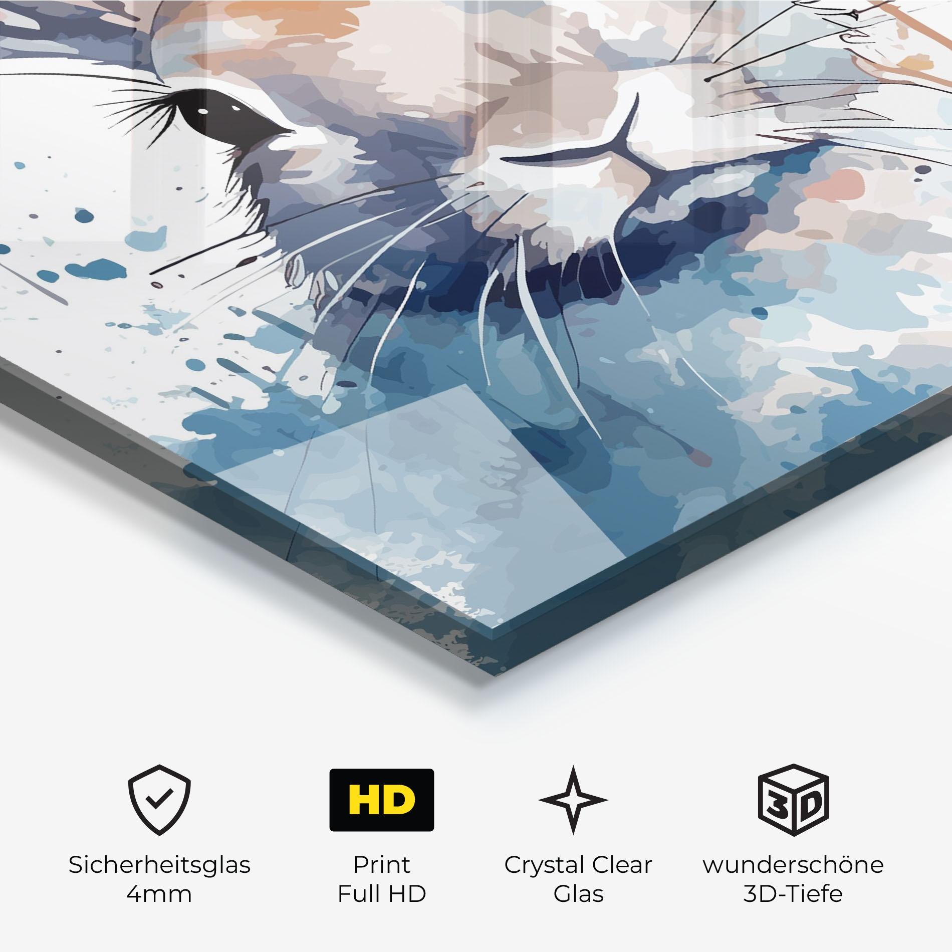 Glasbild Bunny Art Splash mockup 3