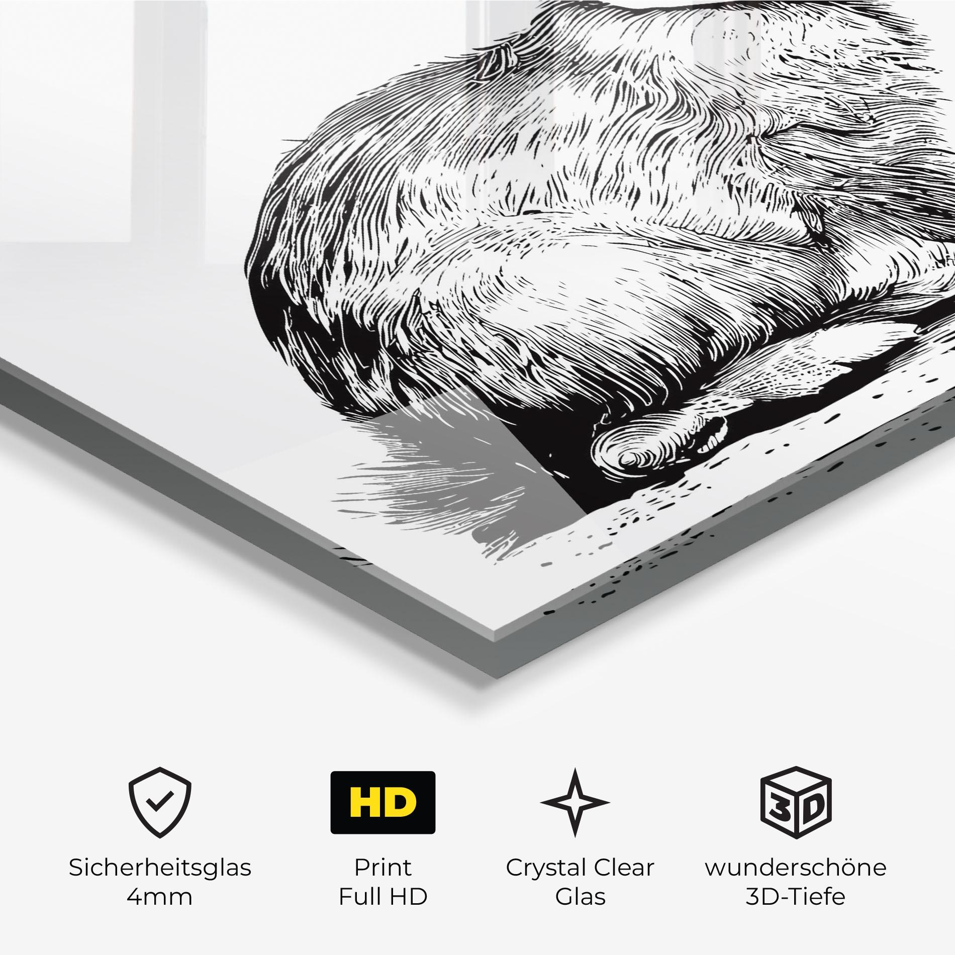 Glasbild Bunny Black Lines mockup 3