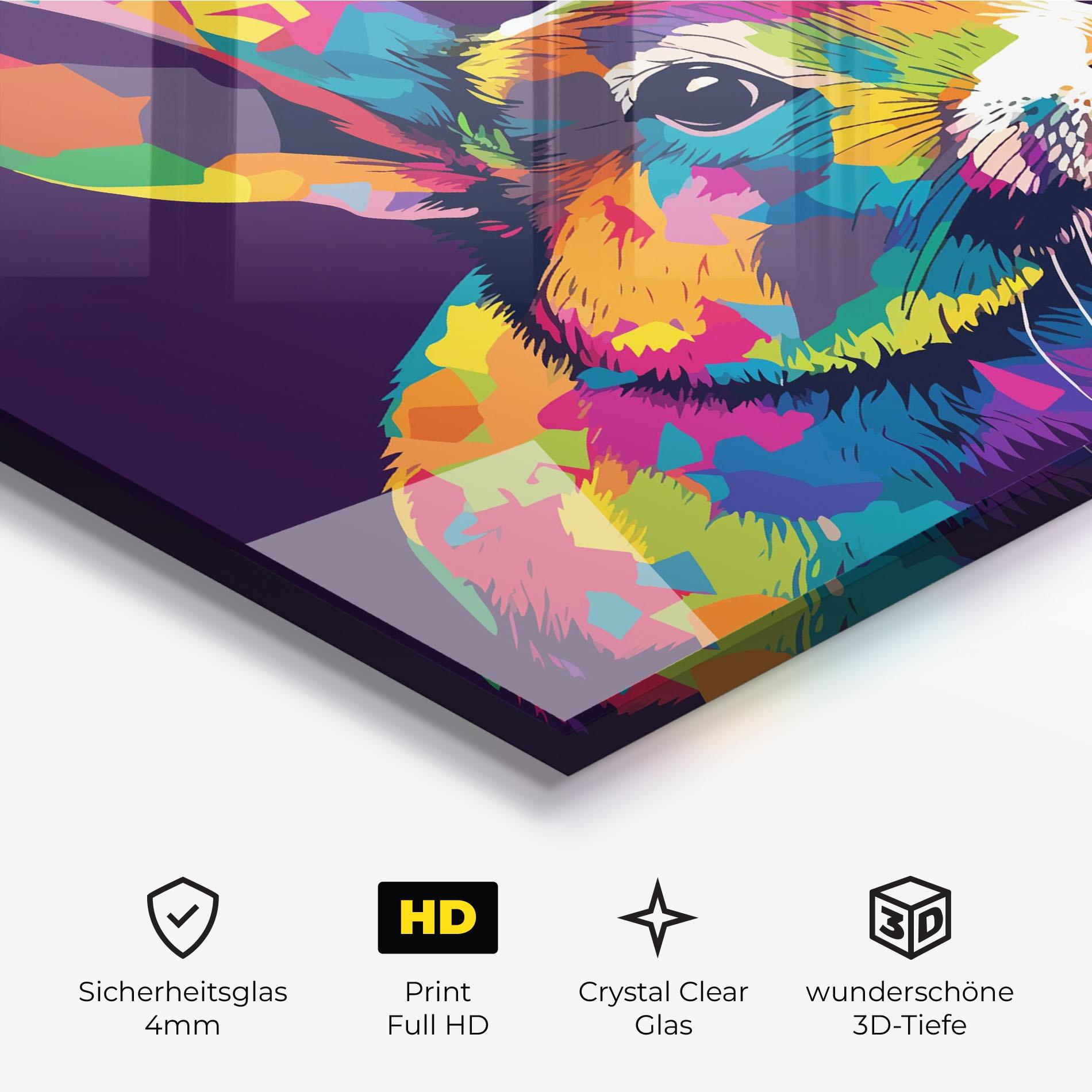 Glasbild Bunny On Purple mockup 3