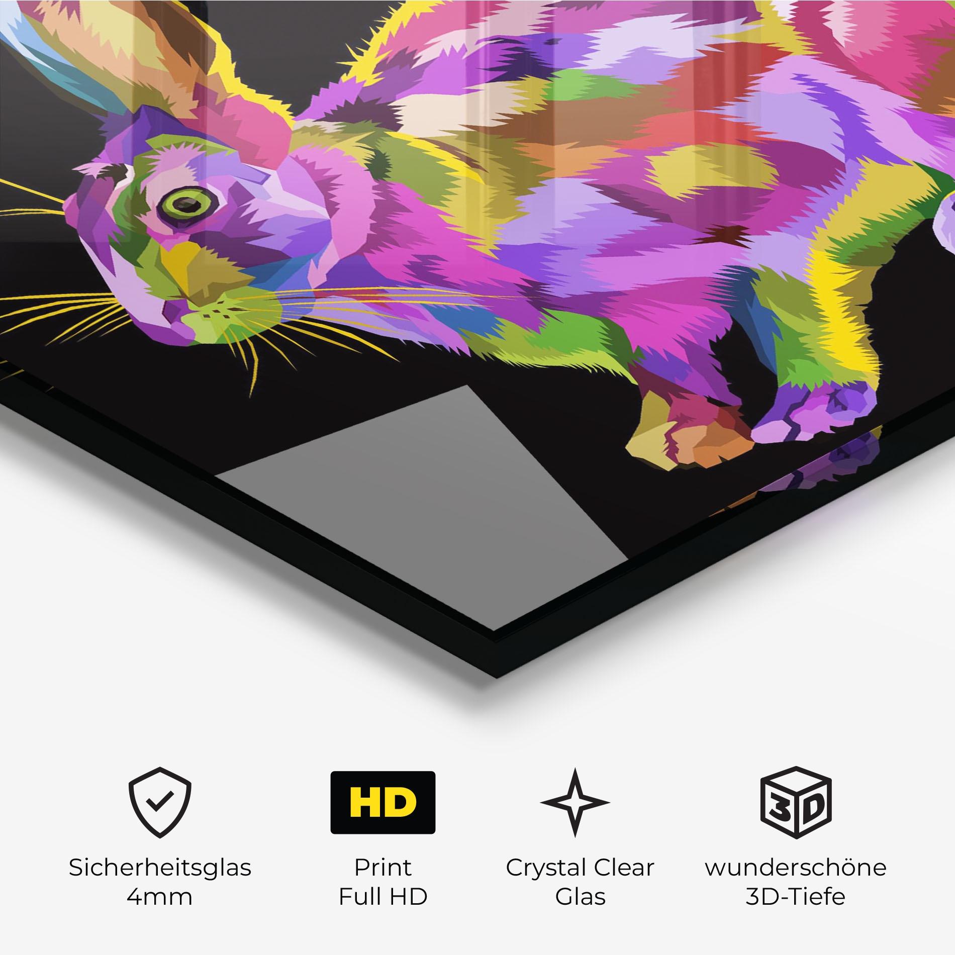 Glasbild Colorful Bunny mockup 3