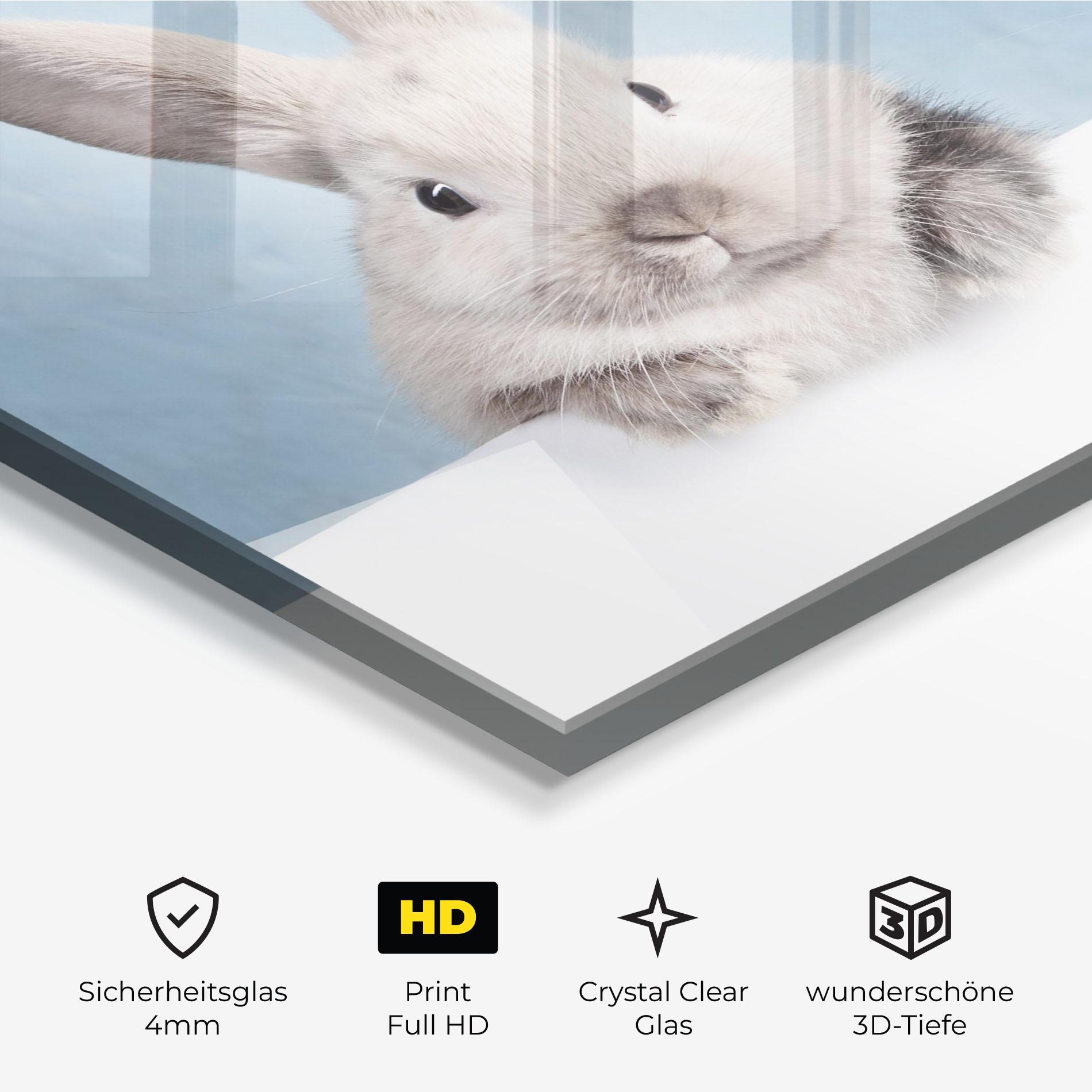 Glasbild Cream Bunny mockup 3