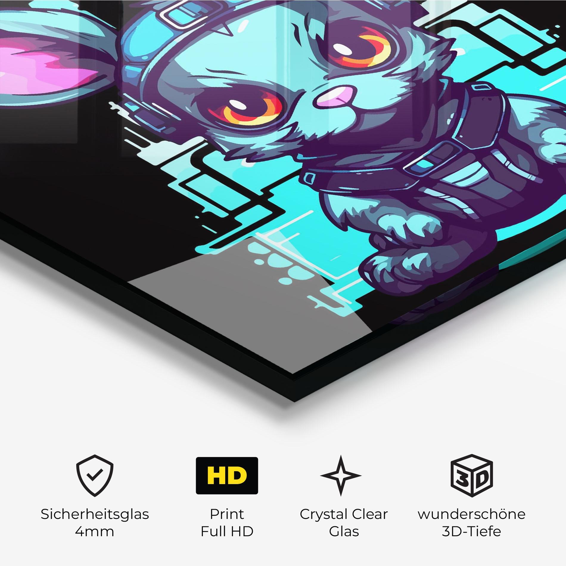 Glasbild Cyberpunk Rabbit mockup 3