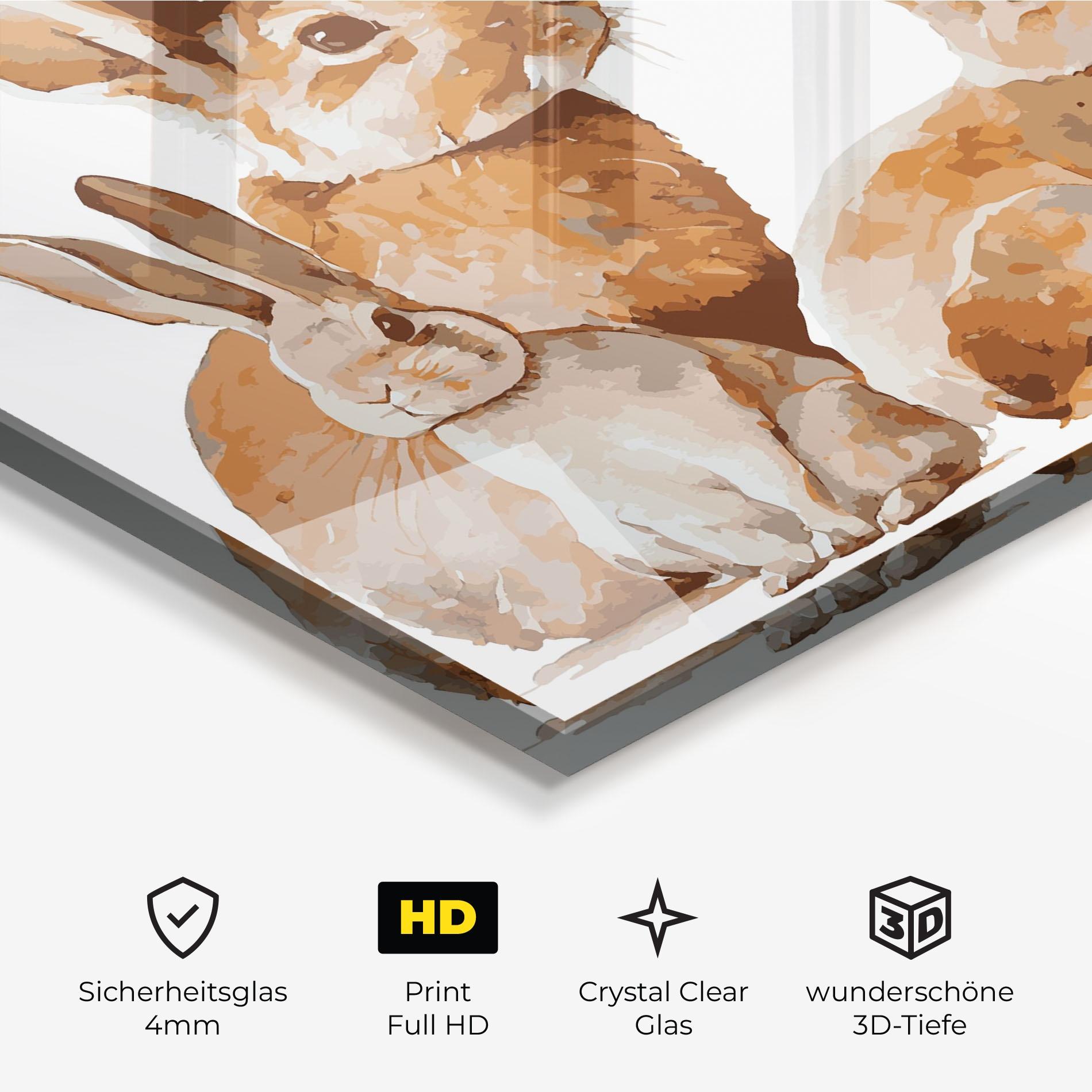 Glasbild Family Rabbit mockup 3
