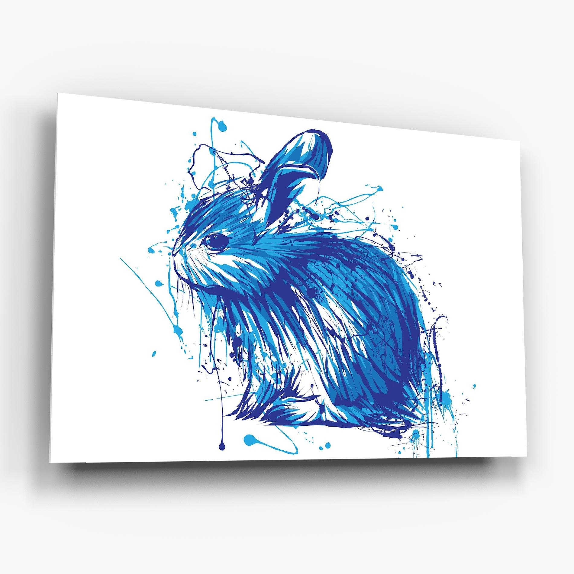 Glasbild Blue Bunny mockup 6
