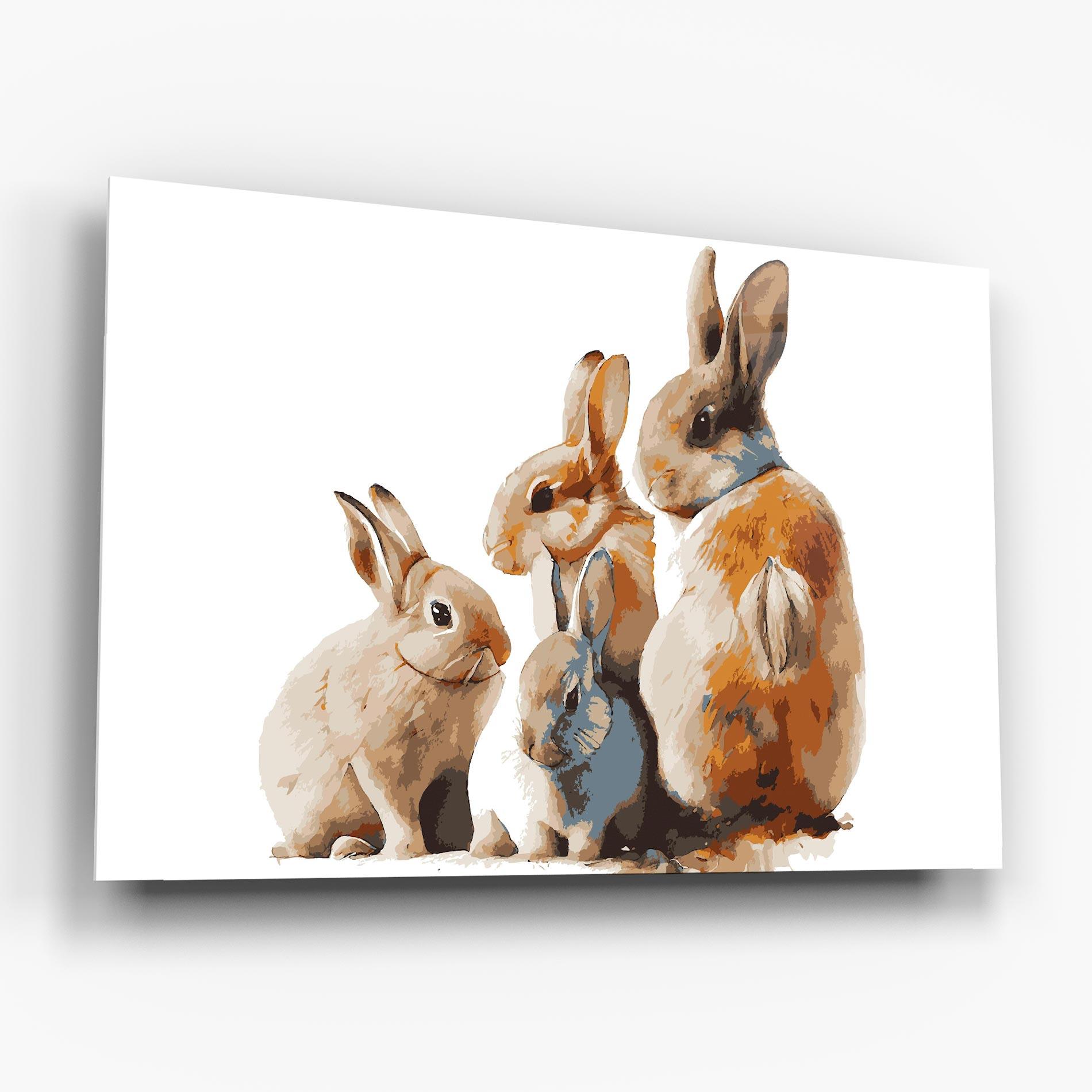 Glasbild Bunny Family mockup 6