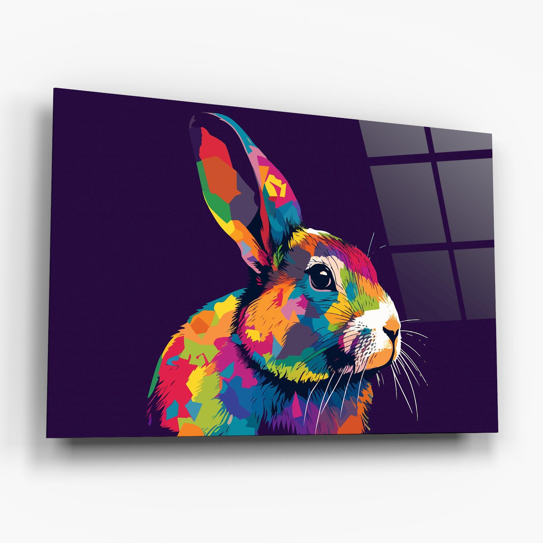 Glasbild Bunny On Purple mockup 6