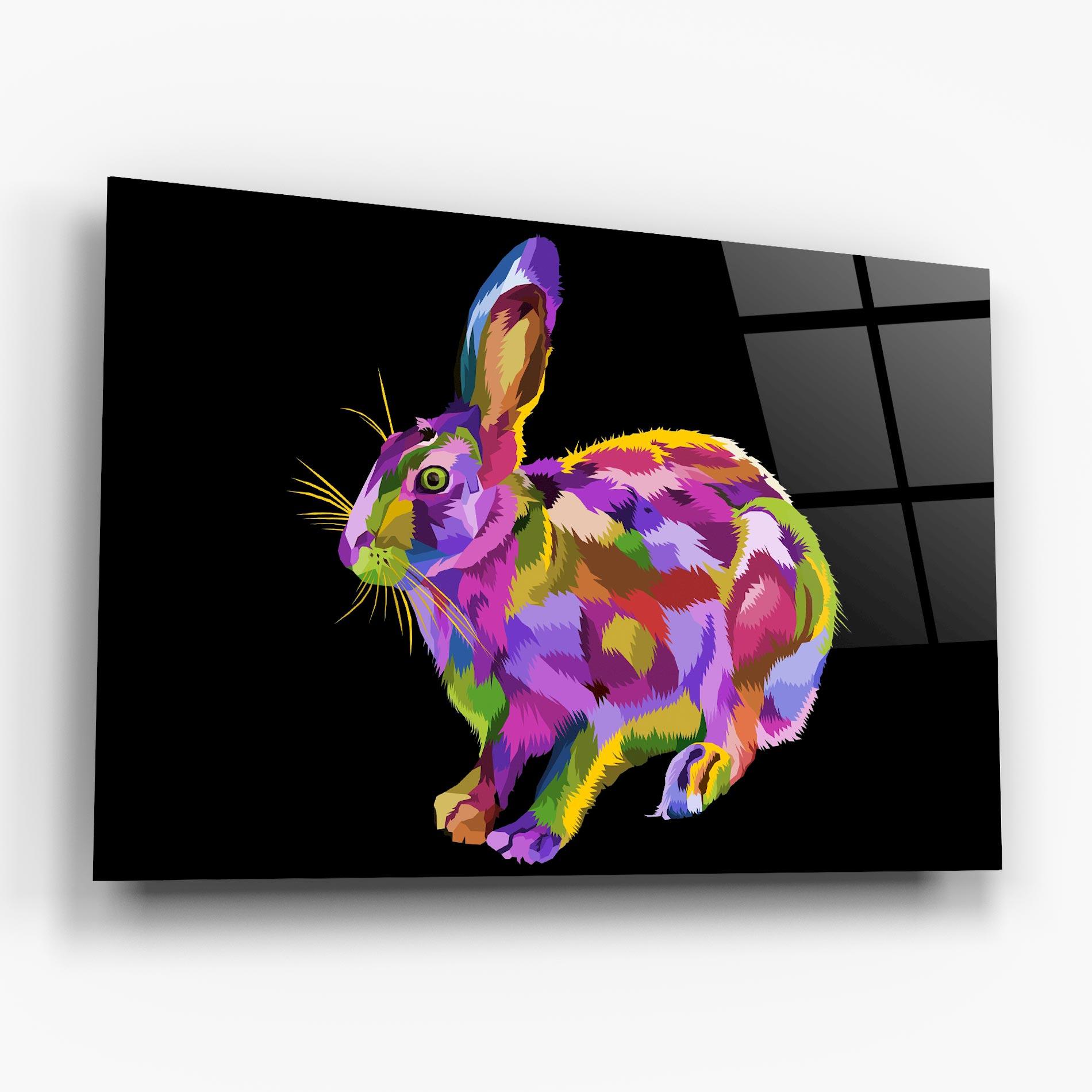 Glasbild Colorful Bunny mockup 6