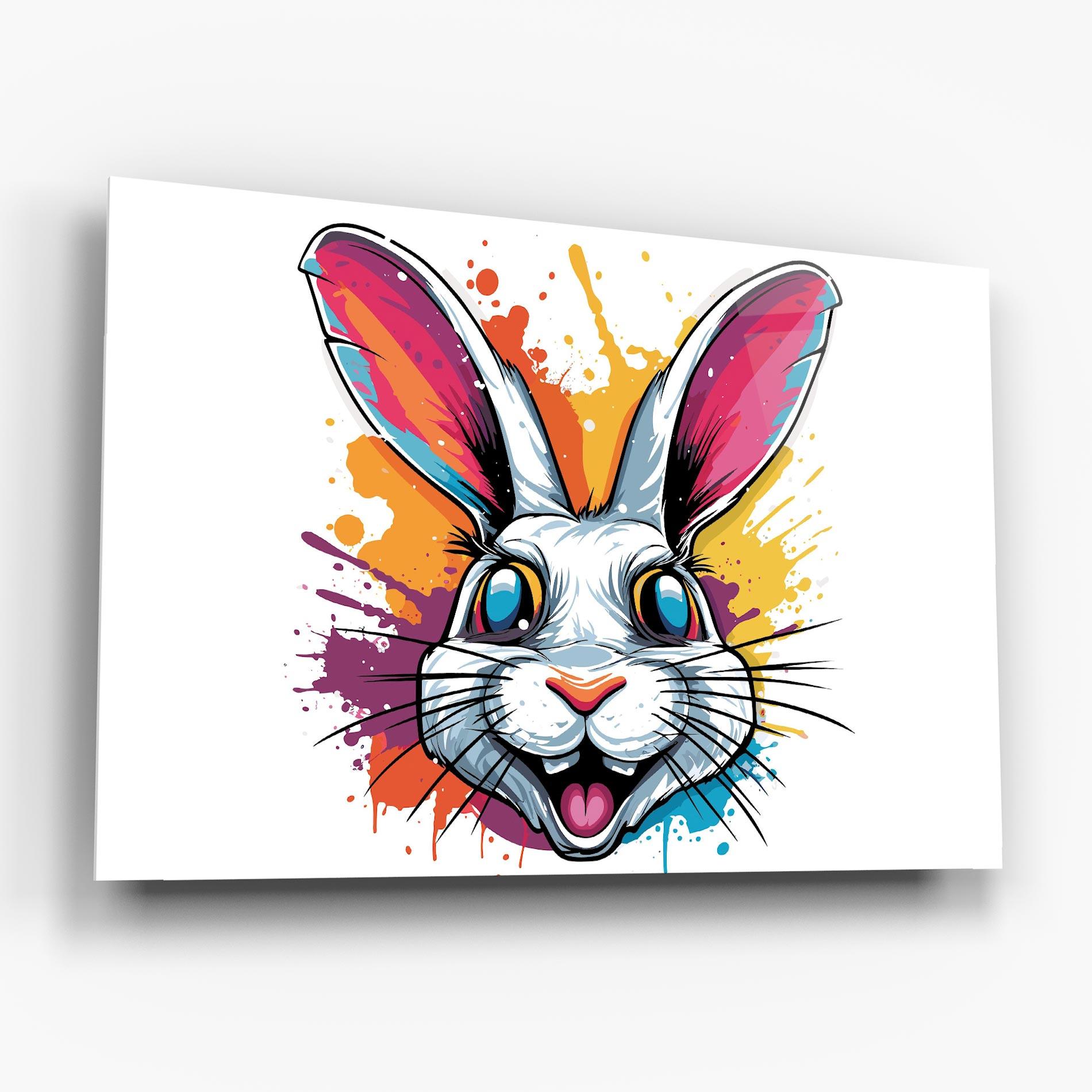 Glasbild Crazy Bunny mockup 6