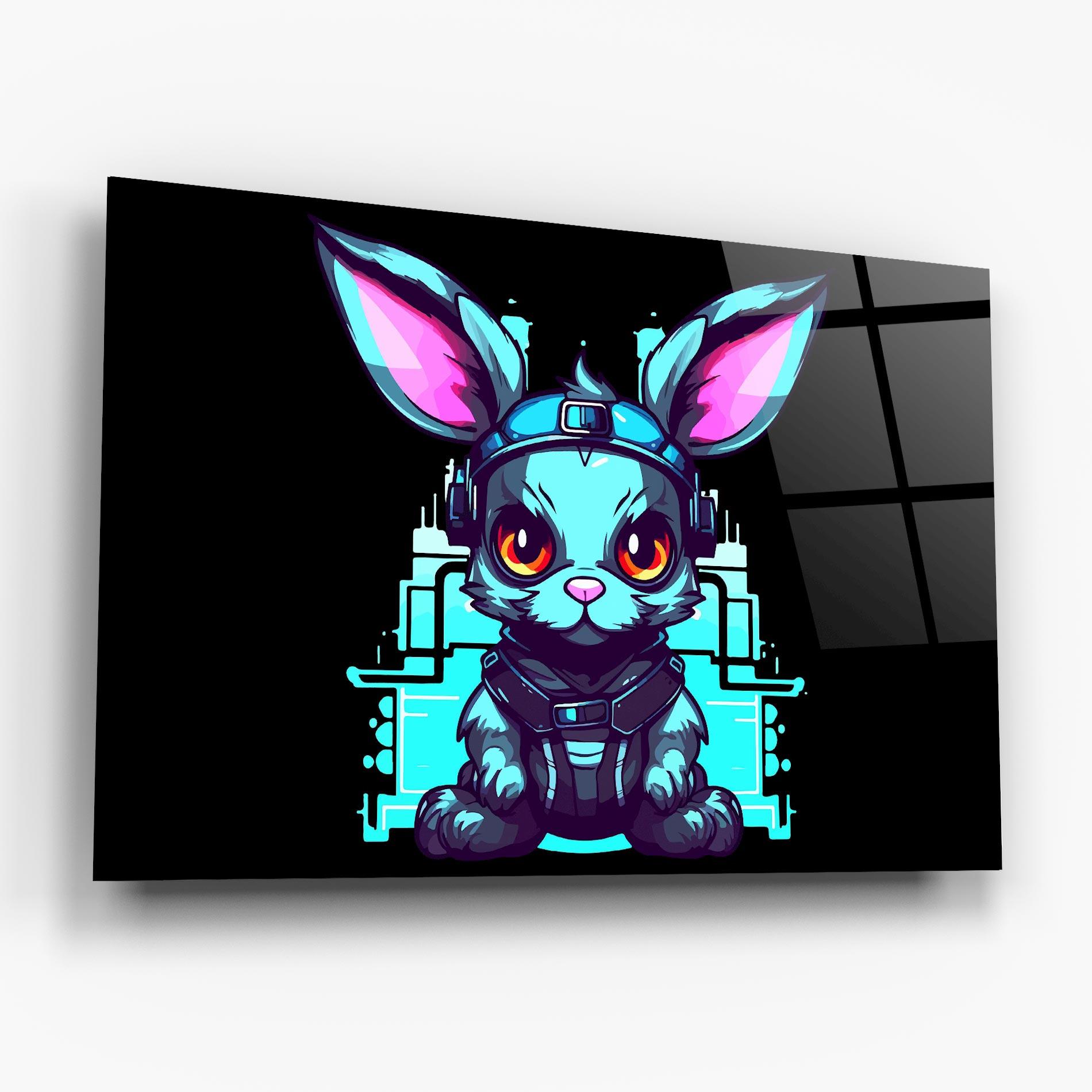 Glasbild Cyberpunk Rabbit mockup 6