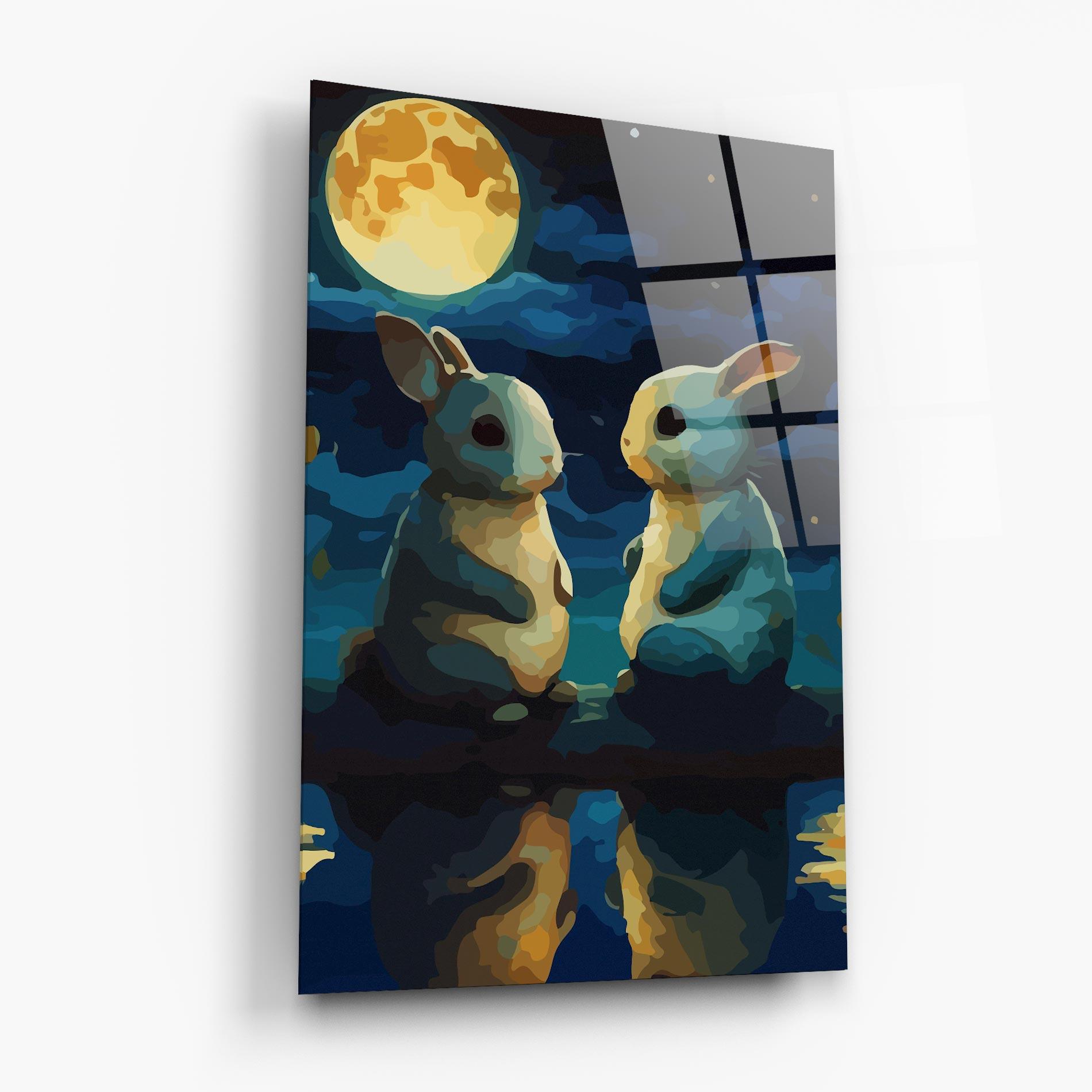Glasbild Full Moon Bunny mockup 6