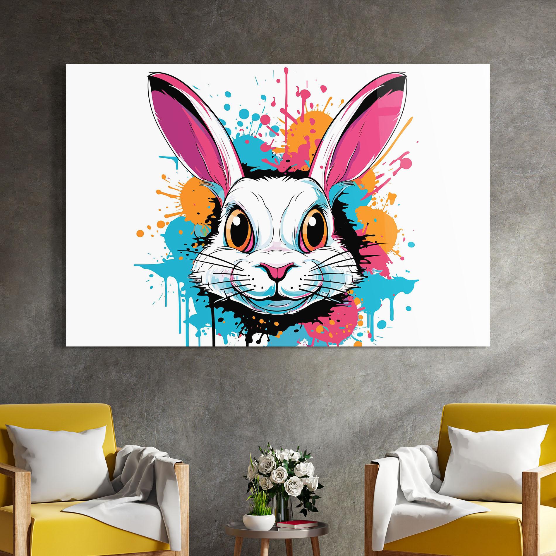 Glasbild Angry Bunny mockup 4