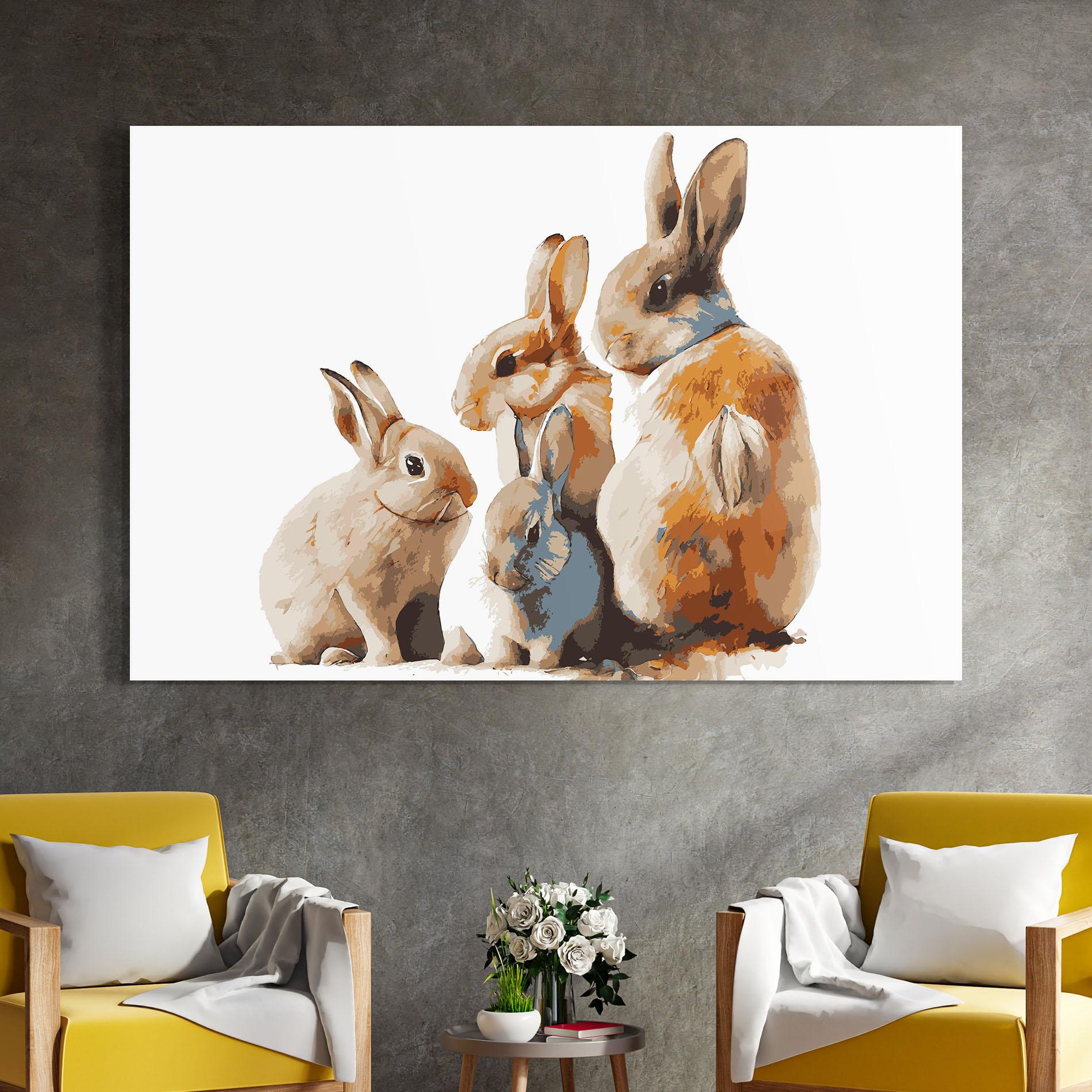 Glasbild Bunny Family mockup 4