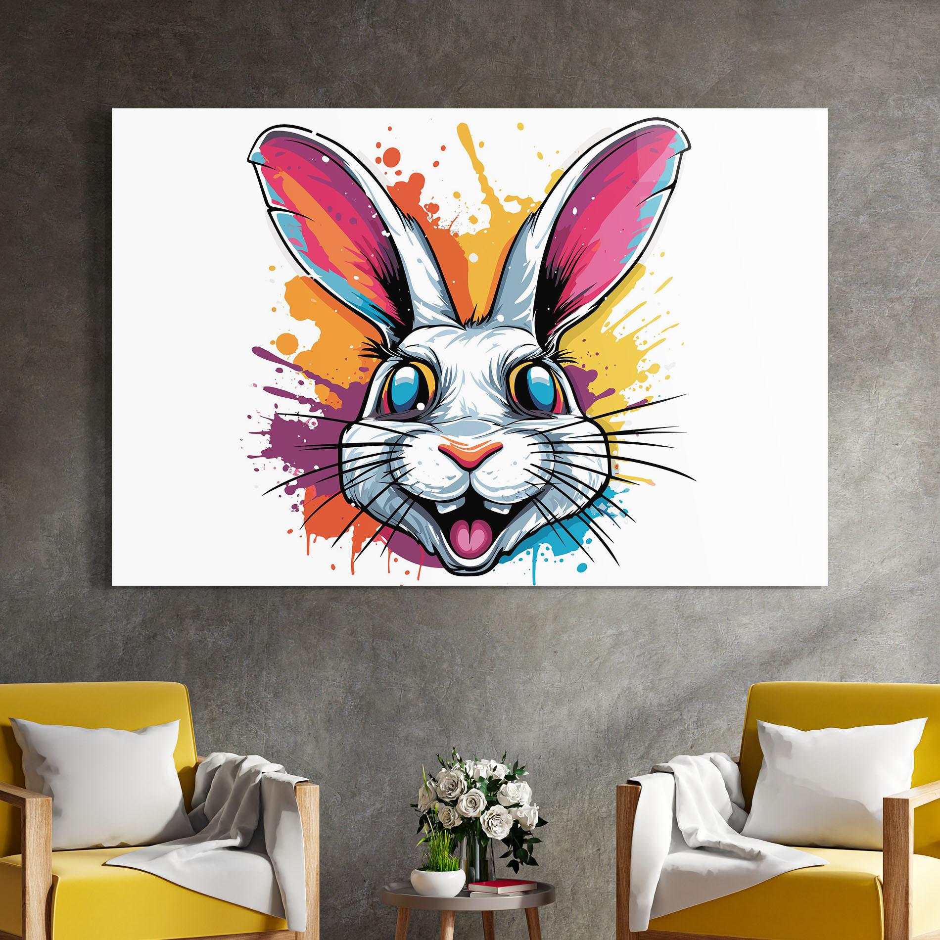 Glasbild Crazy Bunny mockup 4