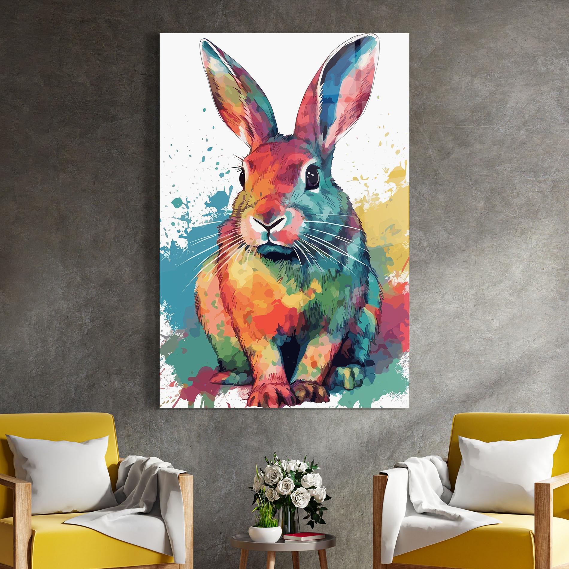 Glasbild Brush Rabbit mockup 4