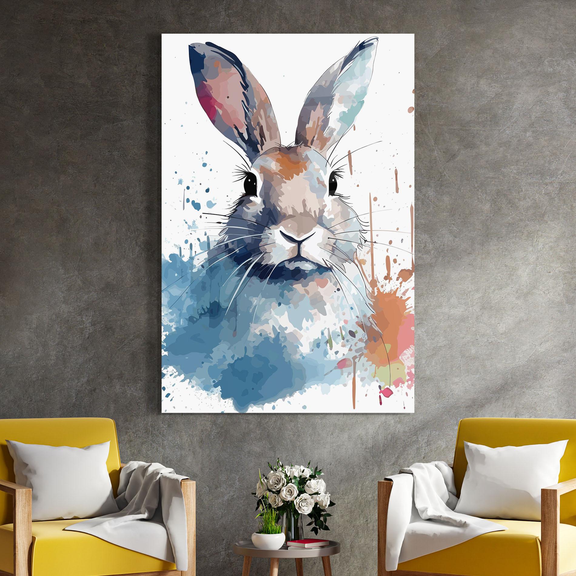Glasbild Bunny Art Splash mockup 4
