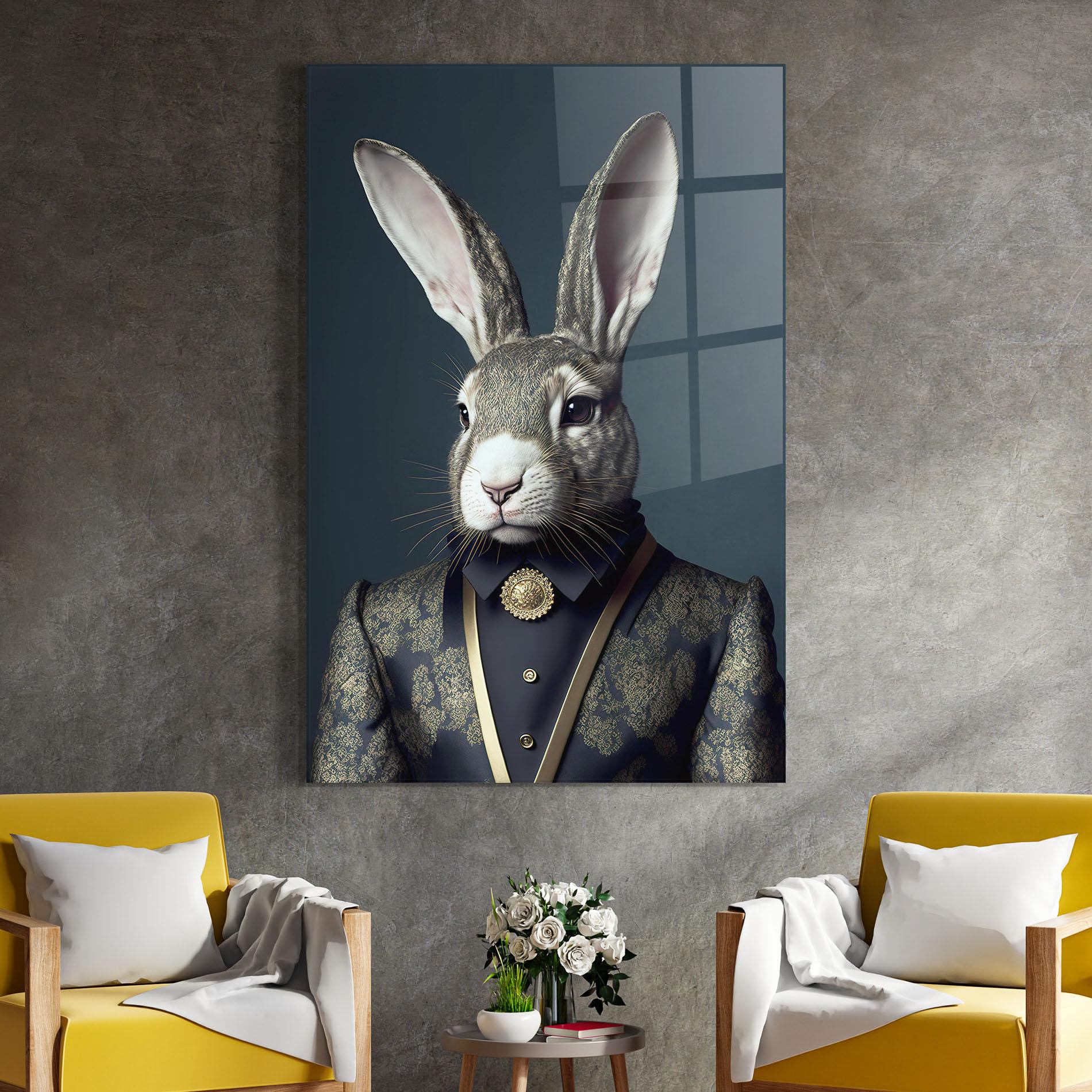 Glasbild Elegant Rabbit mockup 4