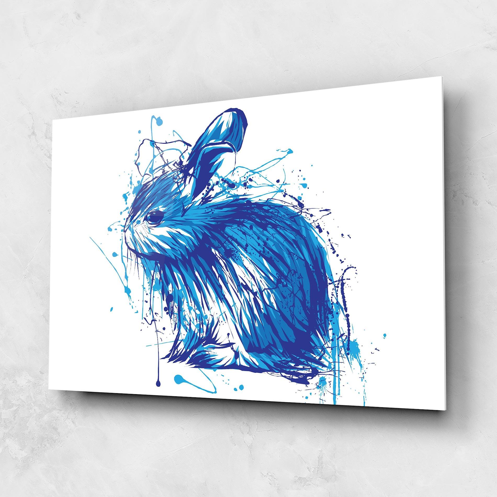 Glasbild Blue Bunny mockup 1