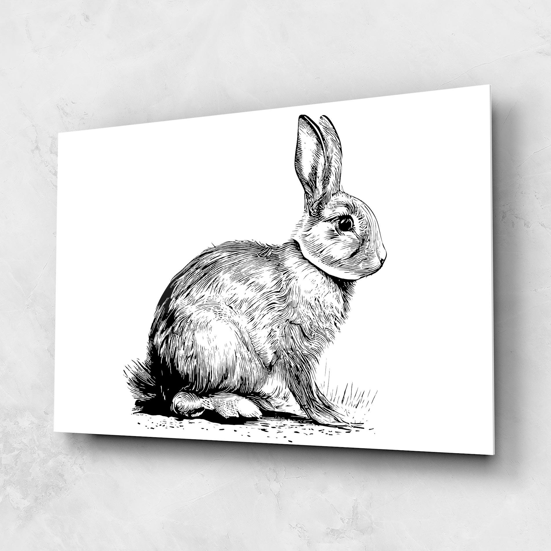 Glasbild Bunny Black Lines mockup 1