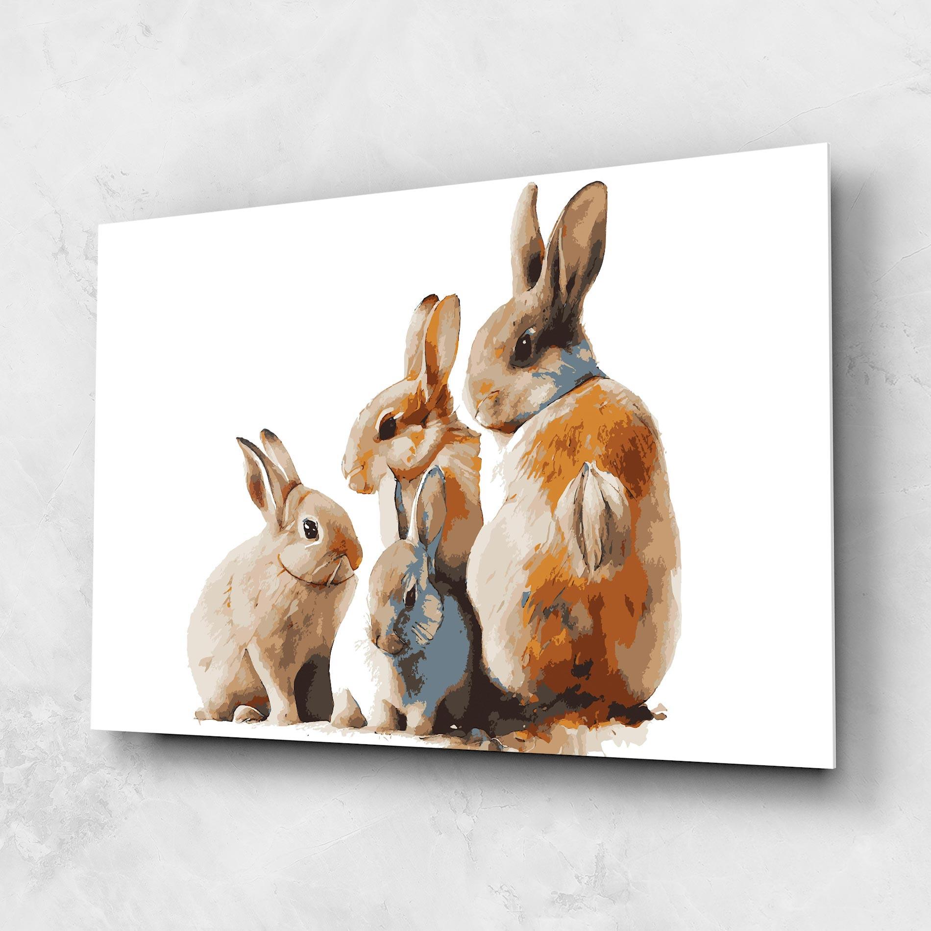 Glasbild Bunny Family mockup 1