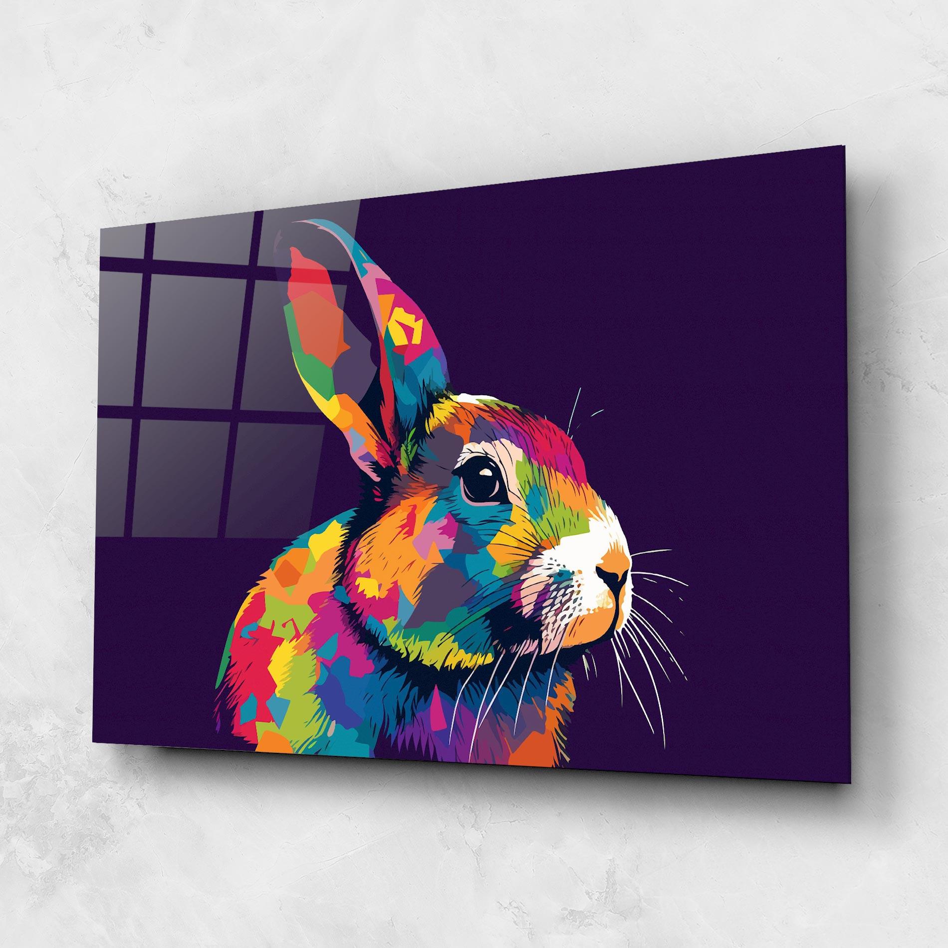 Glasbild Bunny On Purple mockup 1