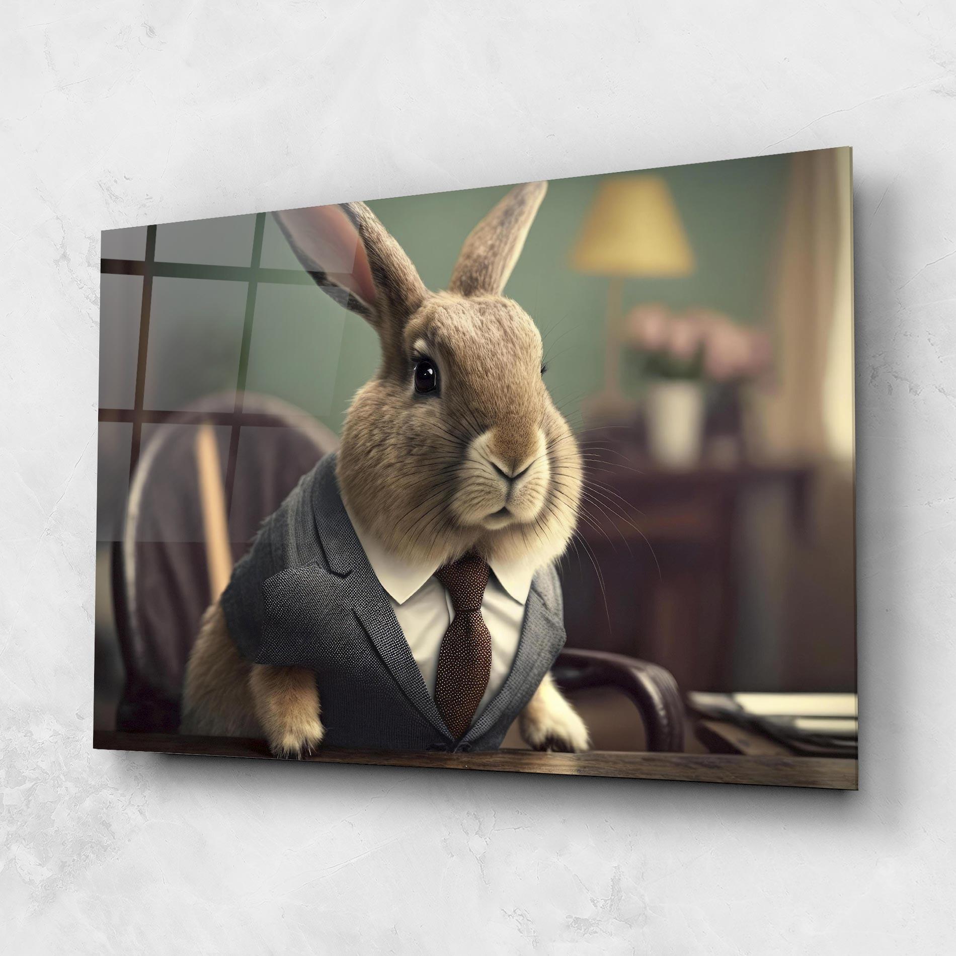 Glasbild Business Suit Bunny mockup 1