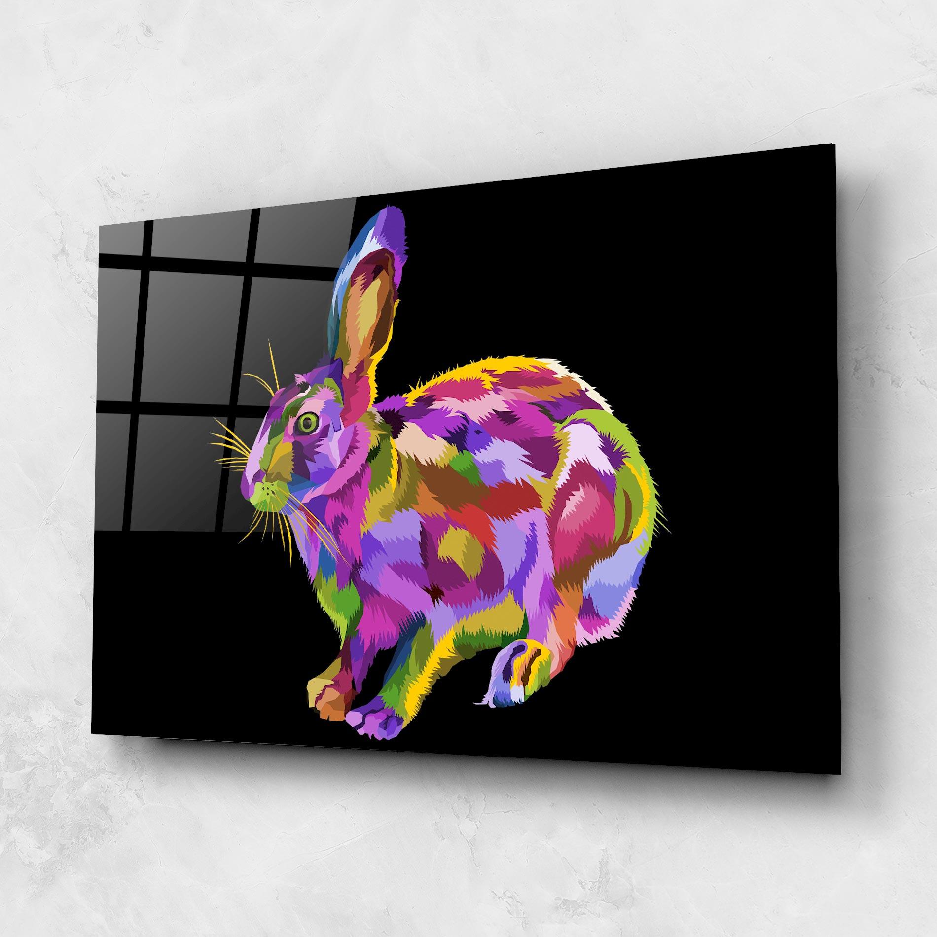 Glasbild Colorful Bunny mockup 1