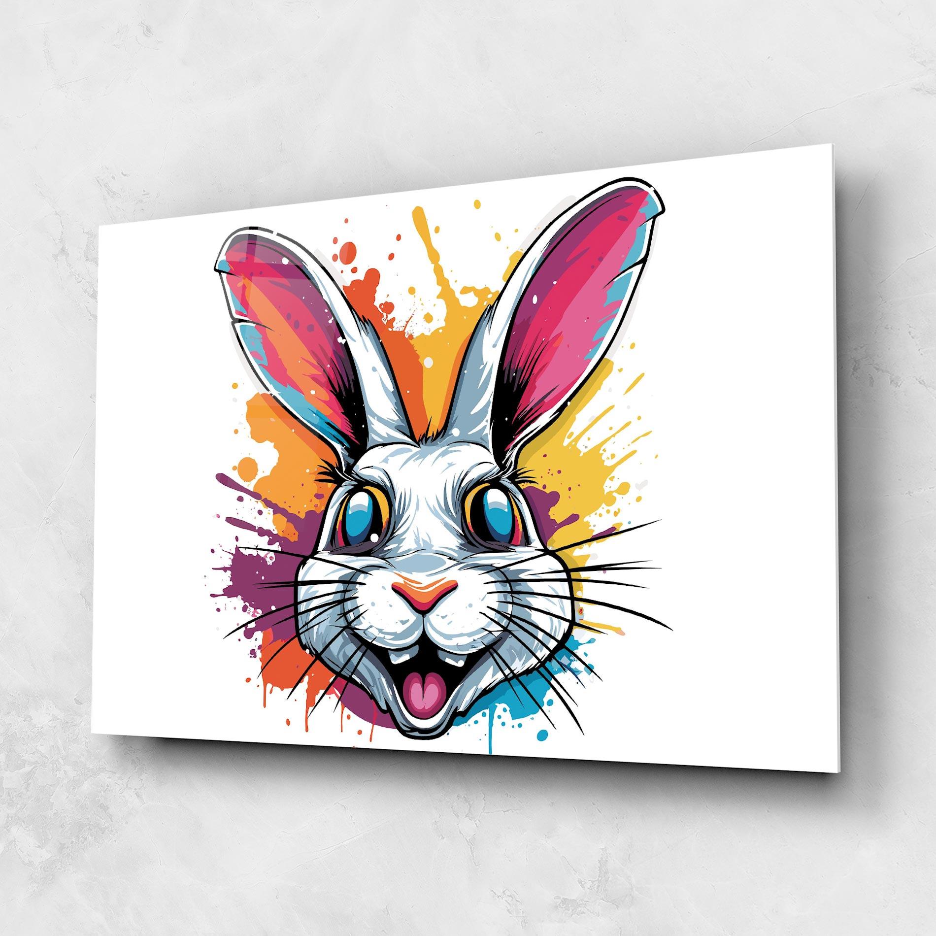 Glasbild Crazy Bunny mockup 1