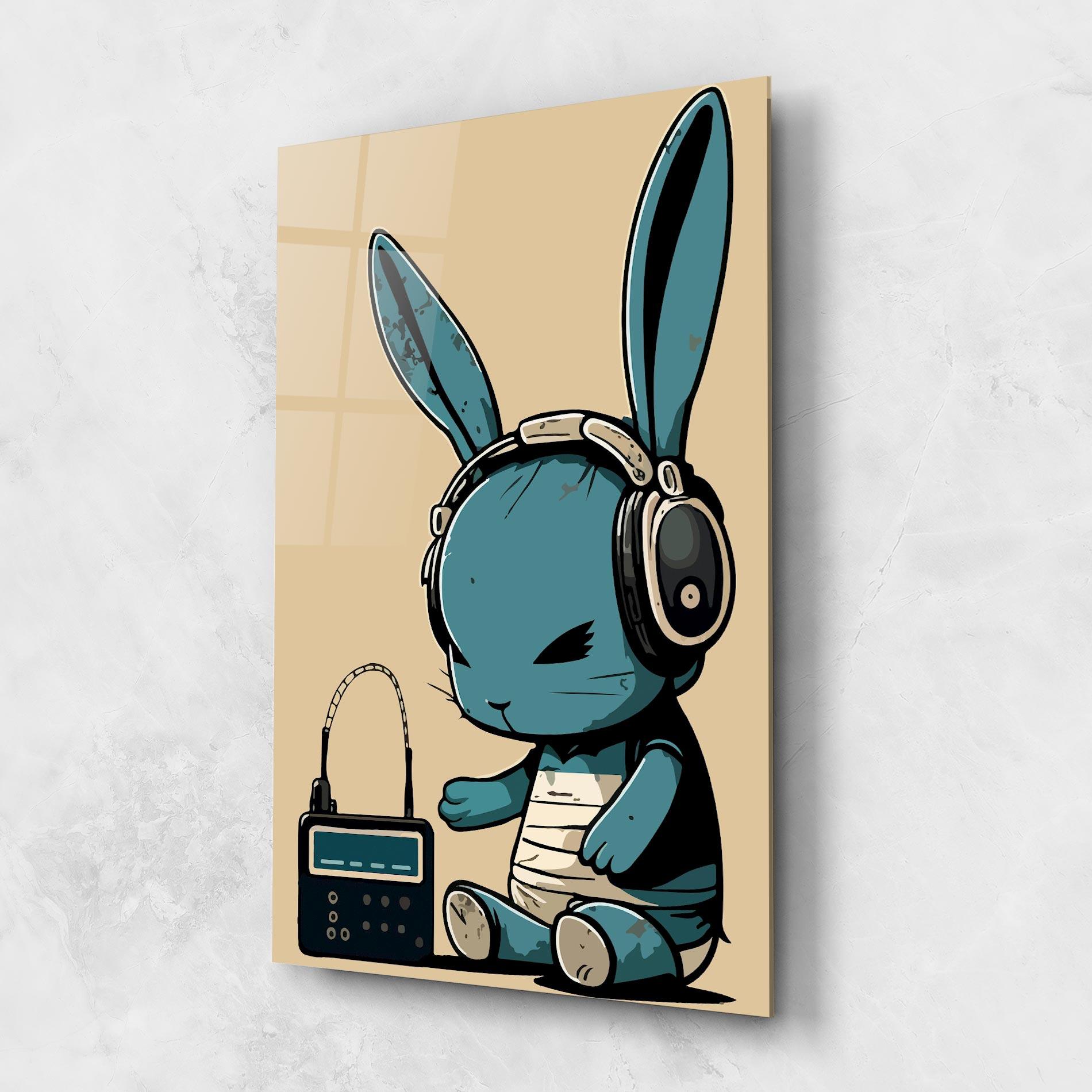 Glasbild Blue Baby Bunny mockup 1