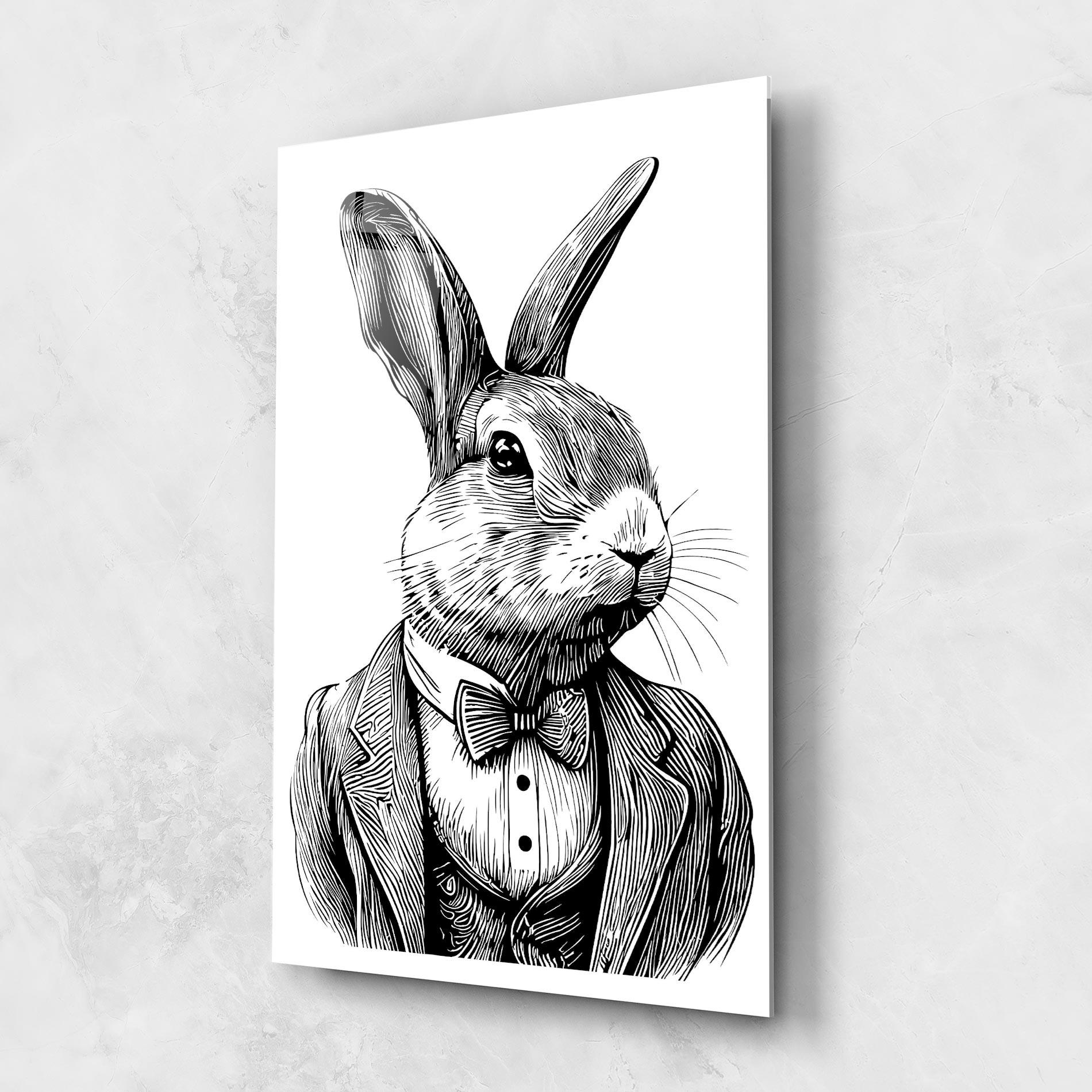 Glasbild Bunny In Suit mockup 1