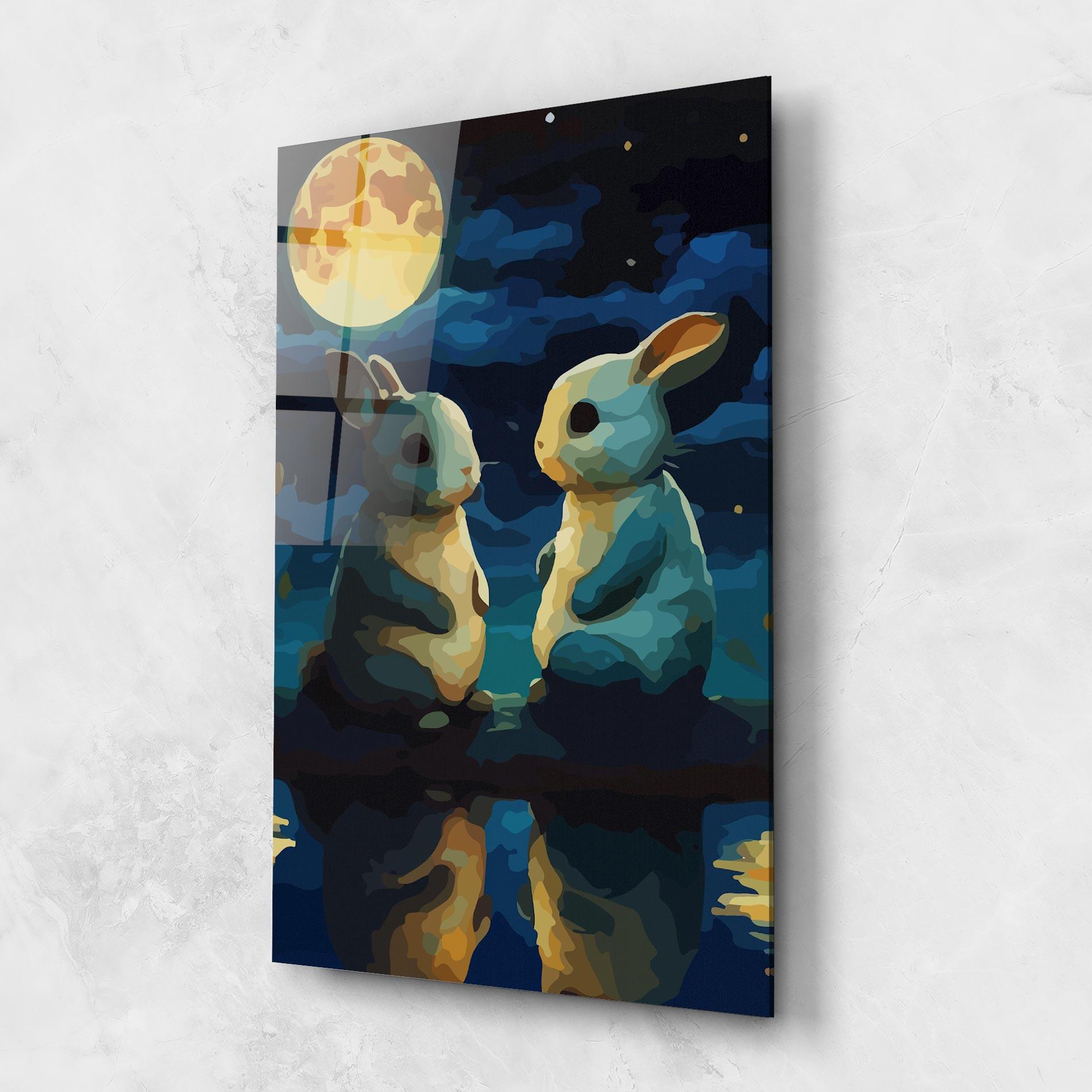 Glasbild Full Moon Bunny mockup 1