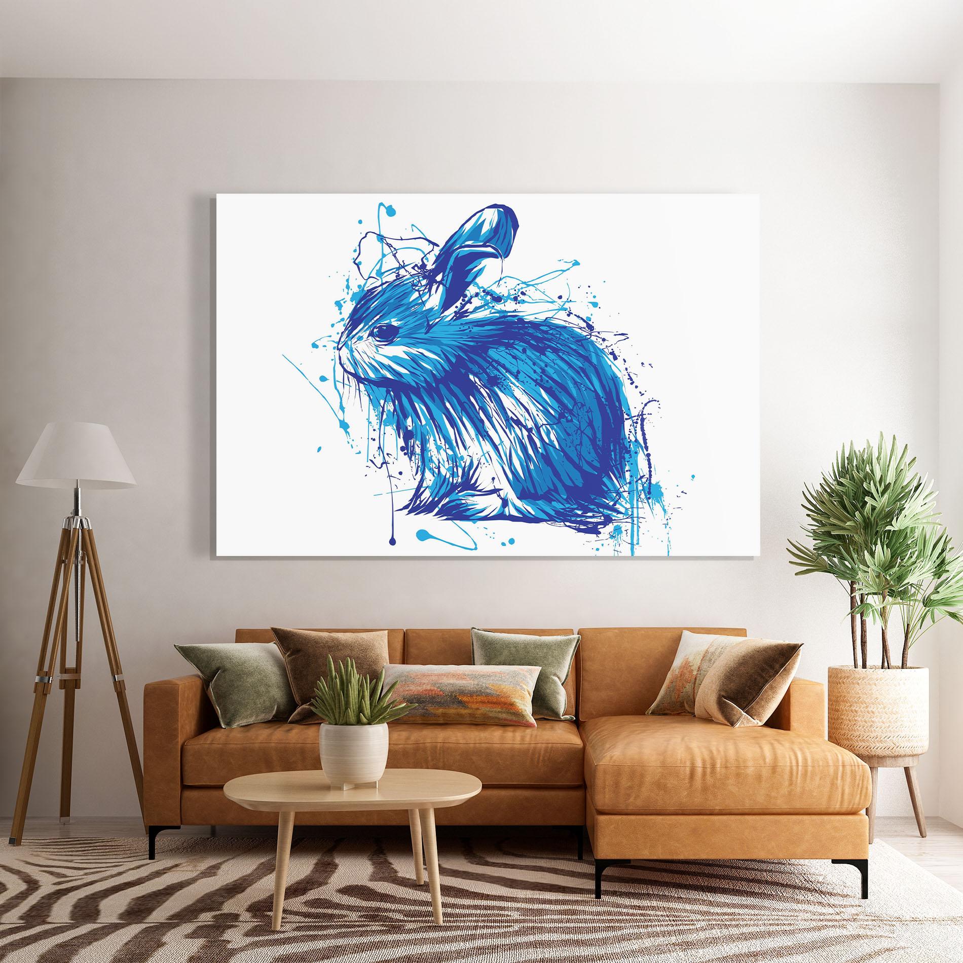 Glasbild Blue Bunny mockup 7