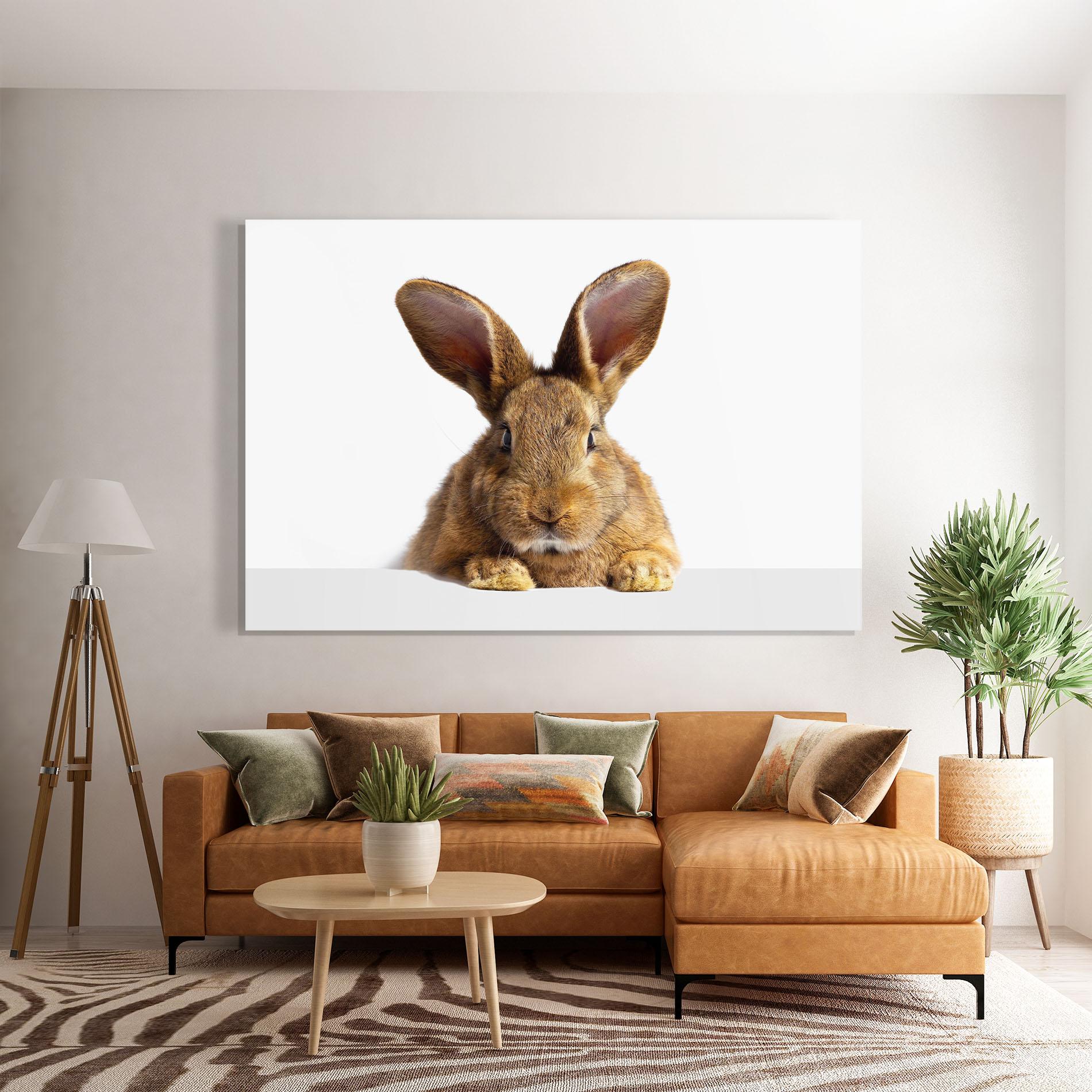 Glasbild Brown Cute Bunny mockup 7