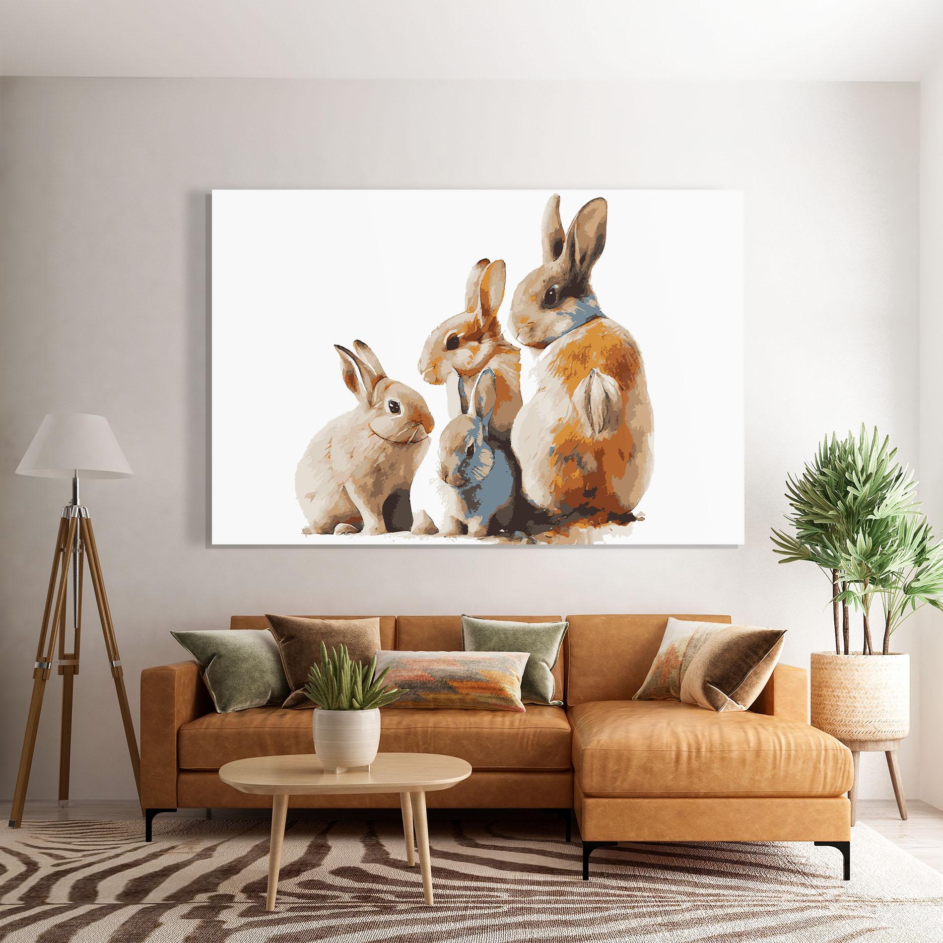 Glasbild Bunny Family mockup 7